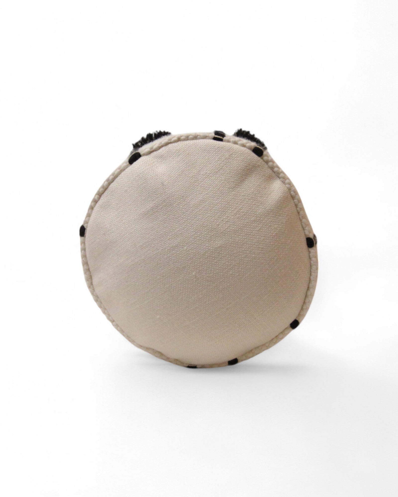 Cylindral Bolster Pillow - Handwoven Cream & Black