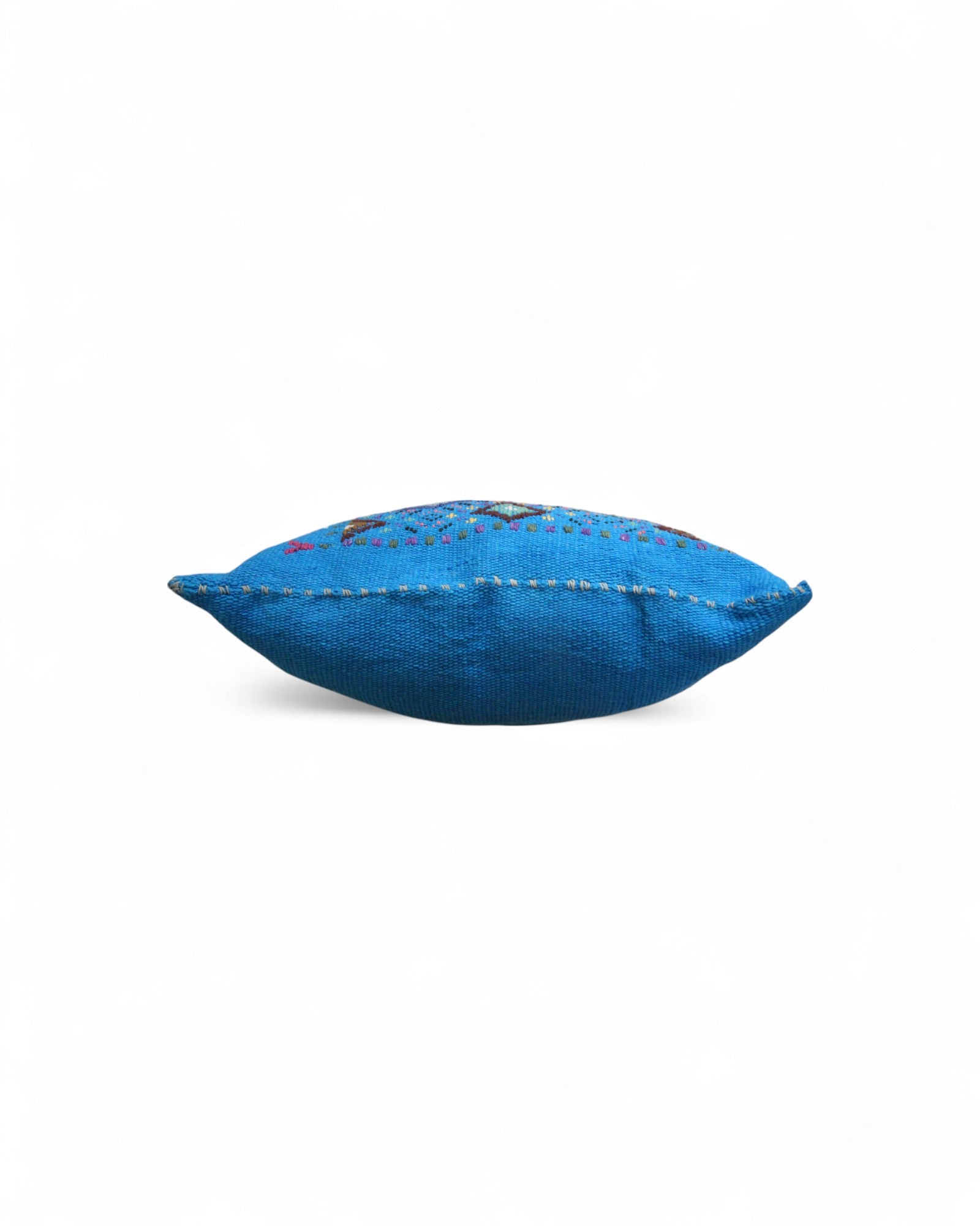 Handwoven Waist Loom Weave Cushion Diamond Motif - Turqoise