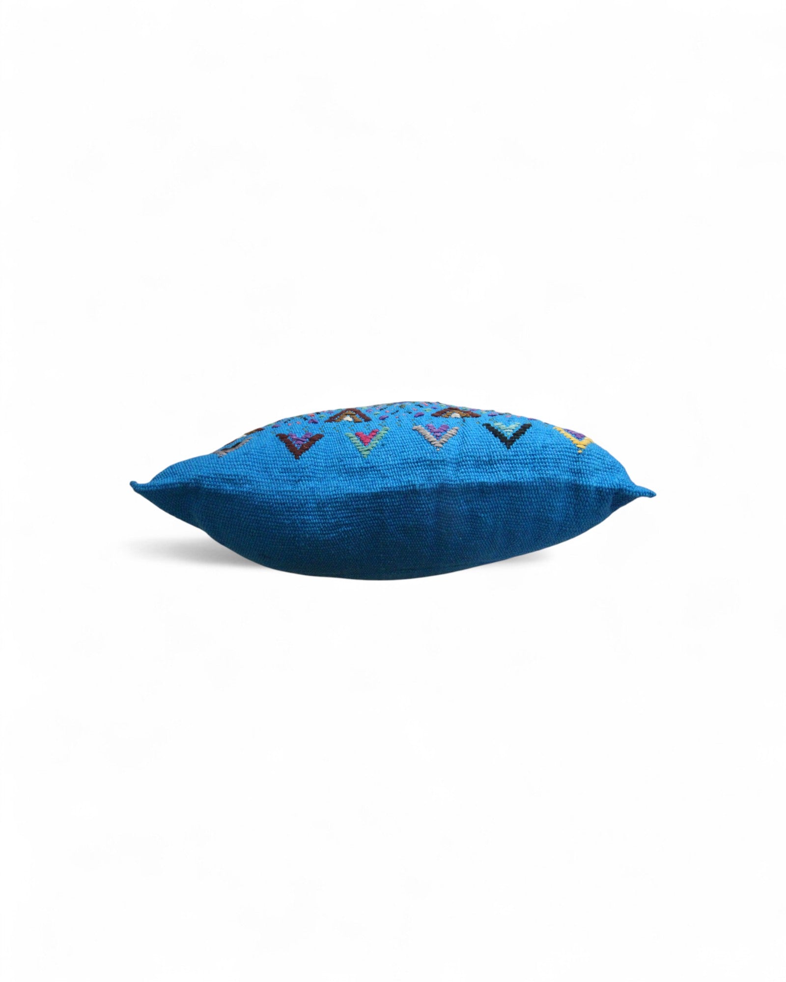 Handwoven Waist Loom Weave Cushion Diamond Motif - Turqoise