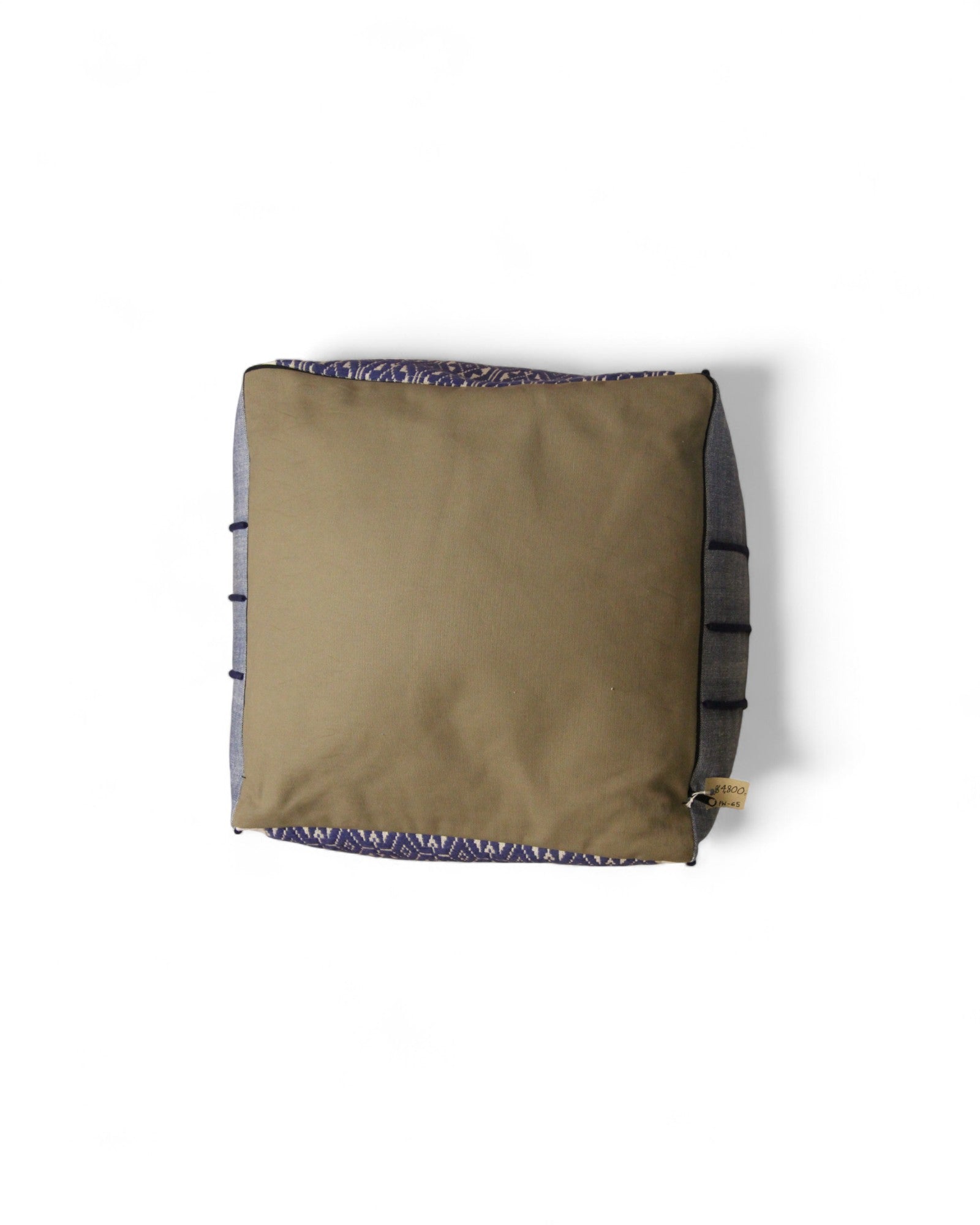 Cube Bean Bag with Handwoven Fabric, Hmong Tribe Indigo Wax - Purple