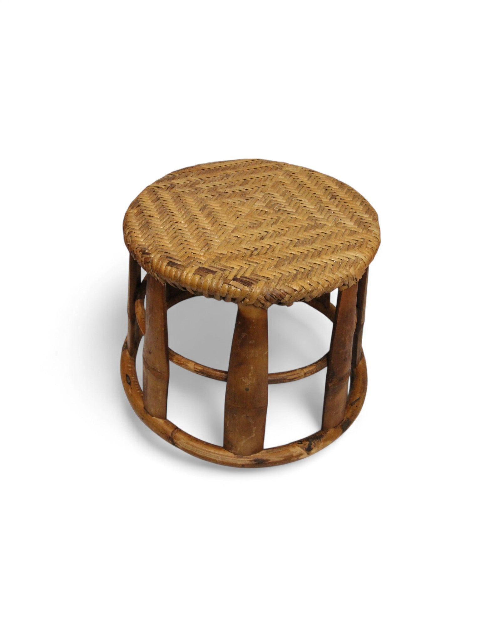 Bamboo & Rattan Low Stool – Northern Thailand (M)