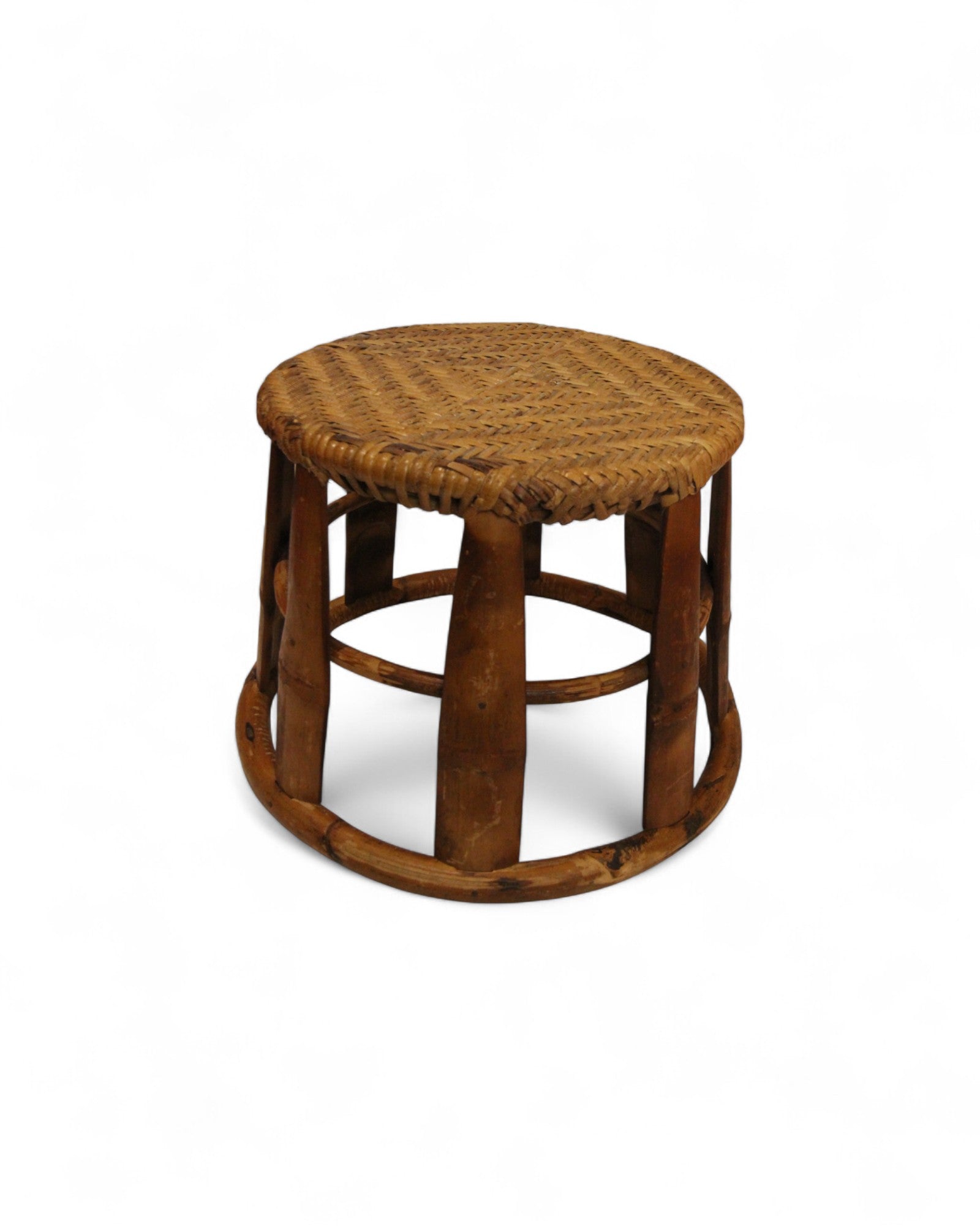 Bamboo & Rattan Low Stool – Northern Thailand (M)