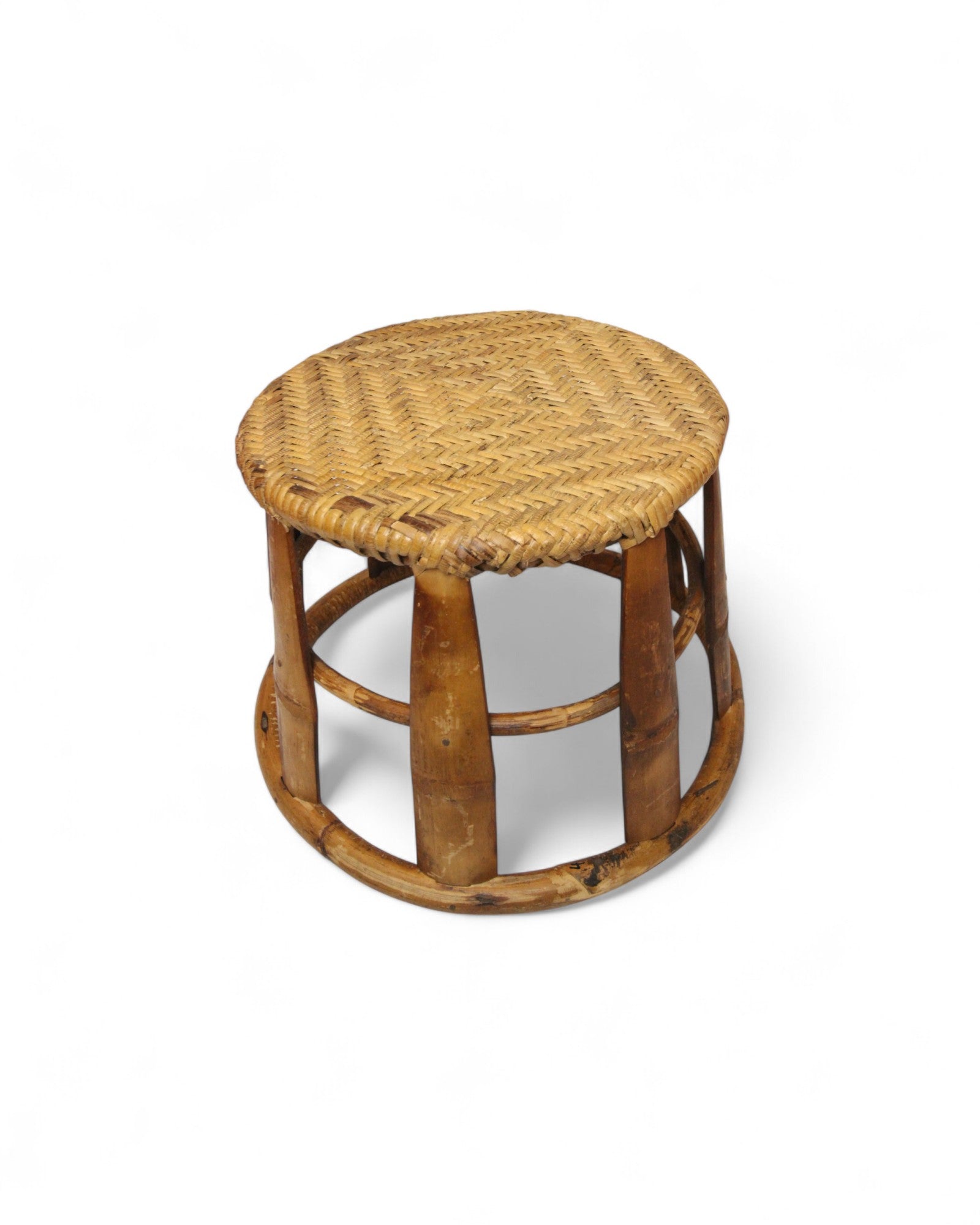 Bamboo & Rattan Low Stool – Northern Thailand (M)