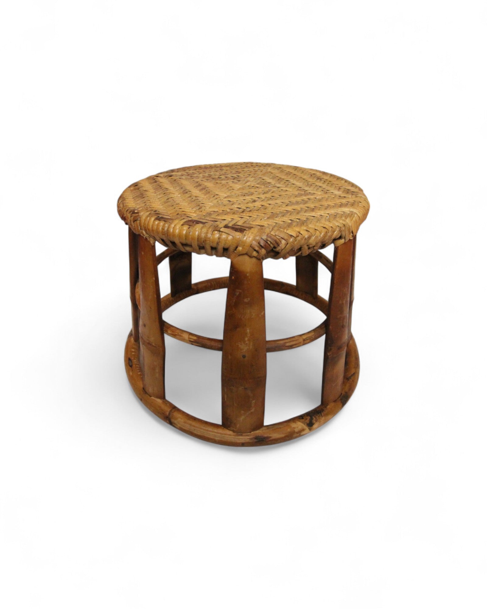Bamboo & Rattan Low Stool – Northern Thailand (M)