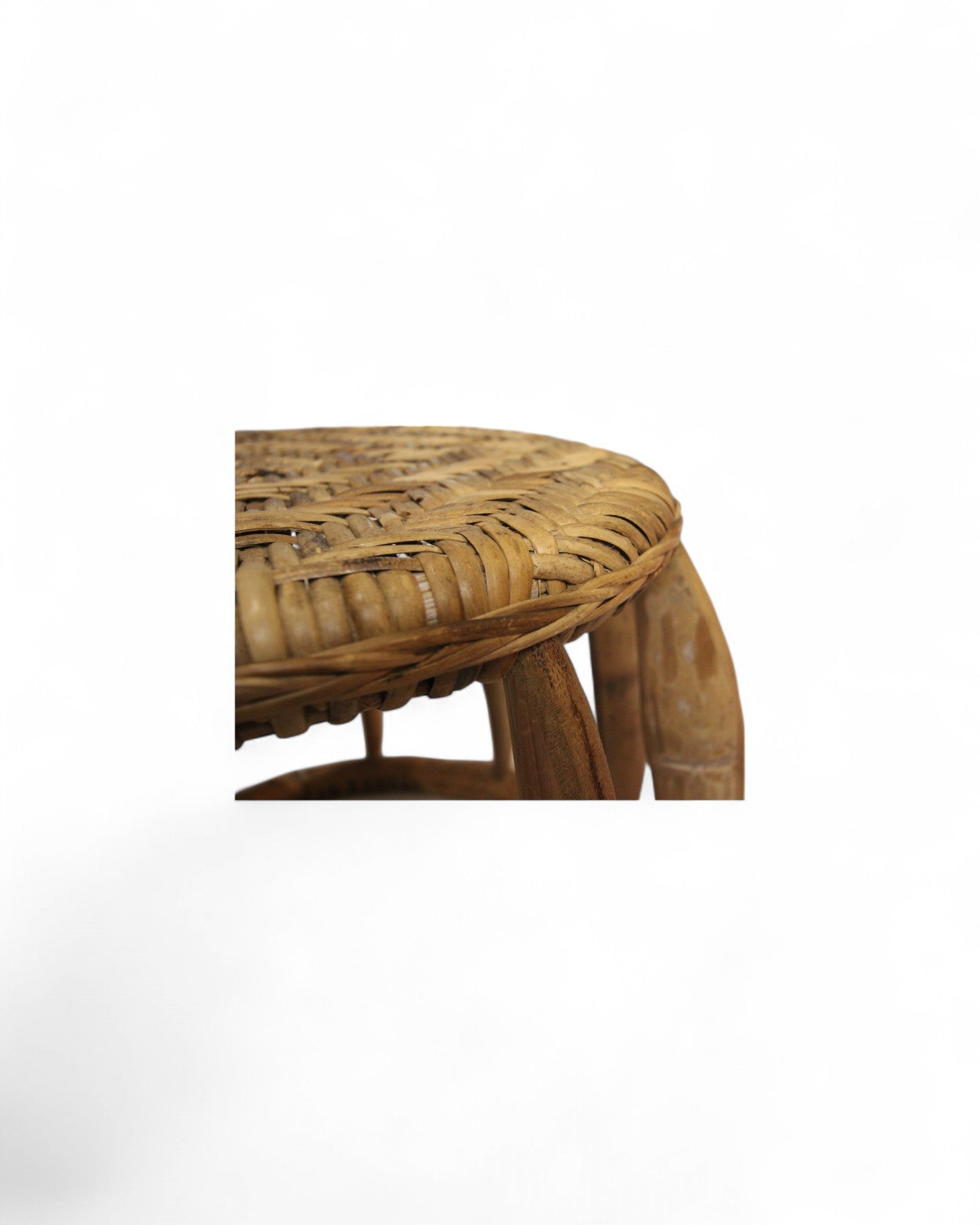 Bamboo & Rattan Low Stool – Northern Thailand (S)