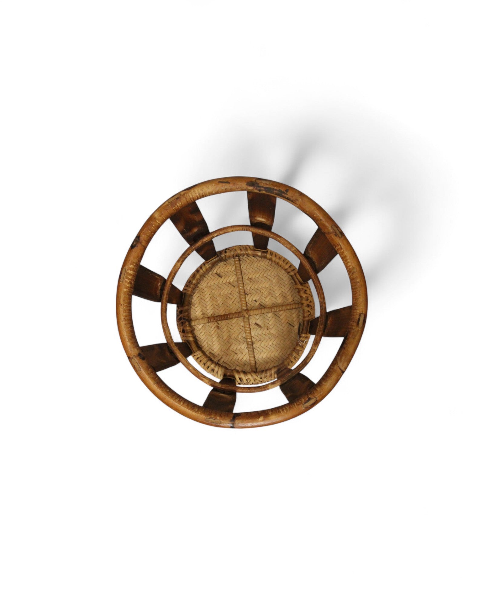 Bamboo & Rattan Low Stool – Northern Thailand (S)