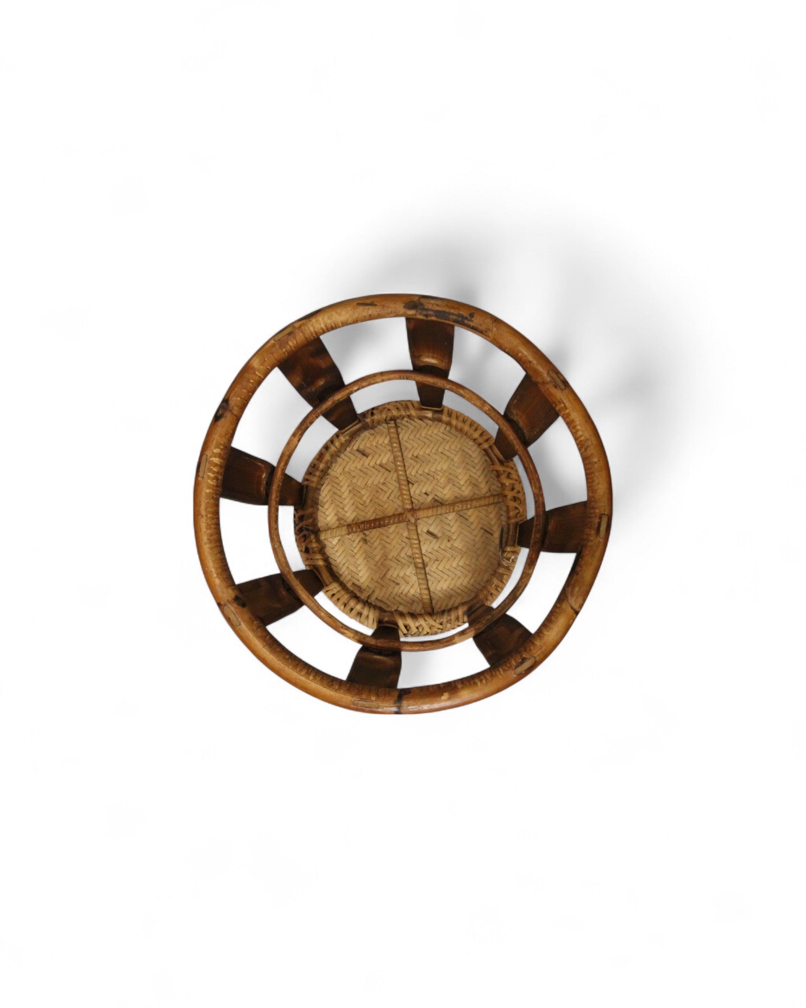 Bamboo & Rattan Low Stool – Northern Thailand (S)