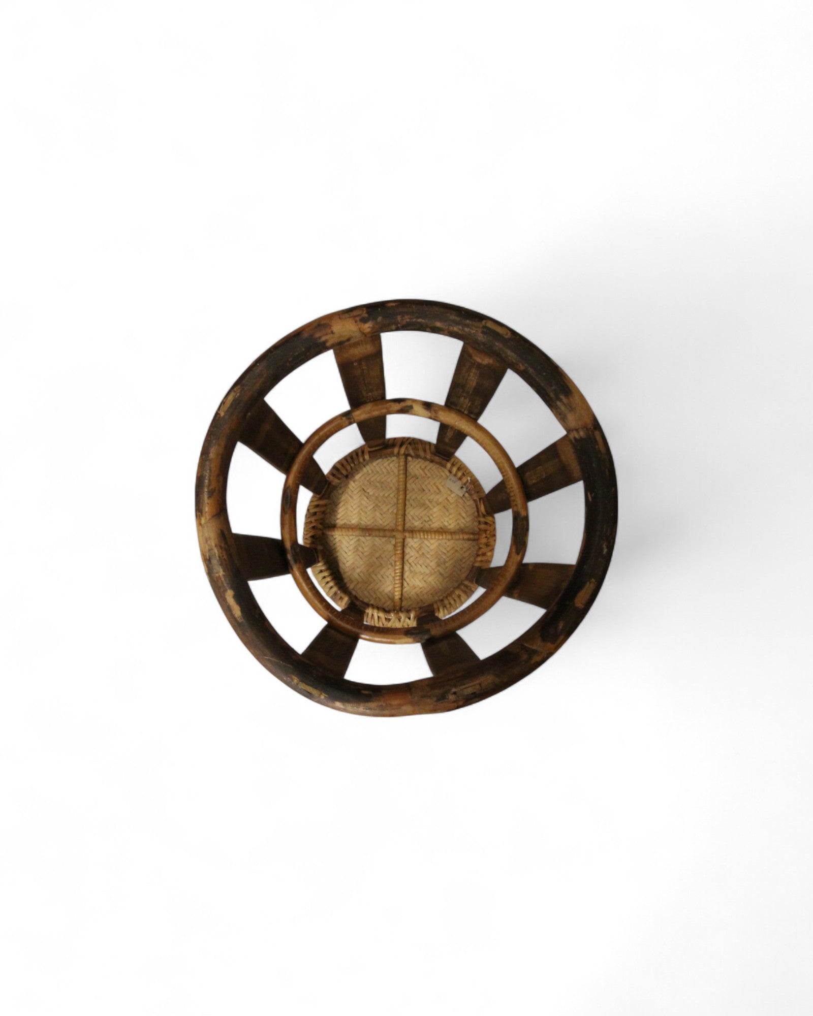 Bamboo & Rattan Low Stool – Northern Thailand (L)
