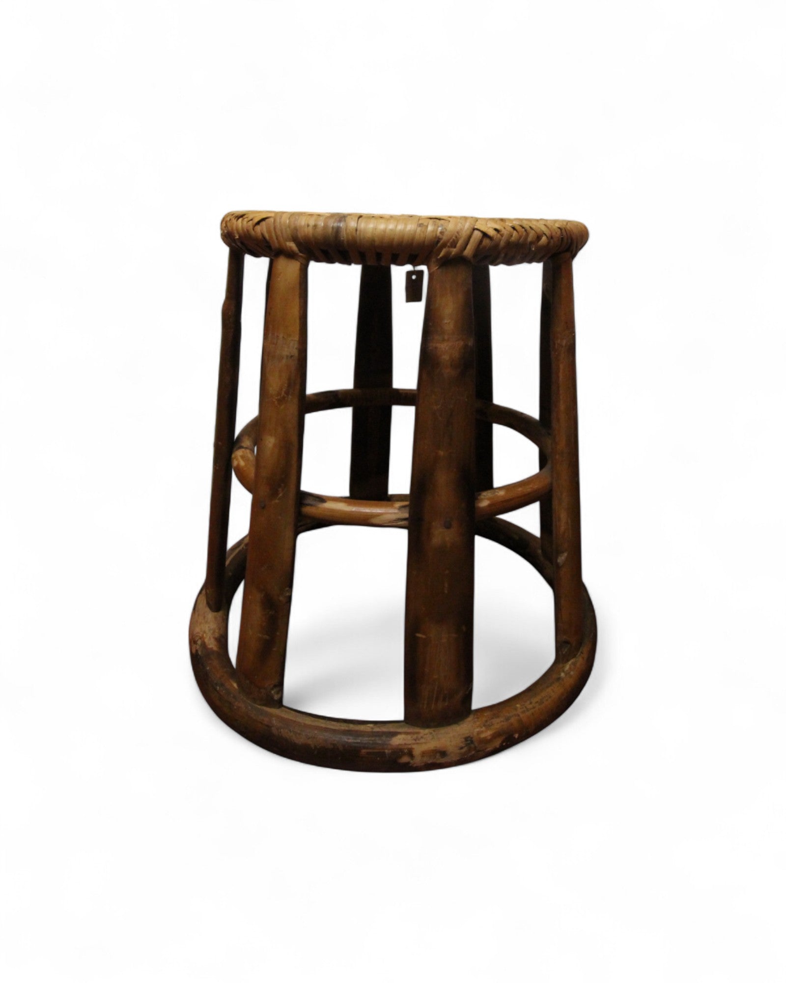 Bamboo & Rattan Low Stool – Northern Thailand (L)