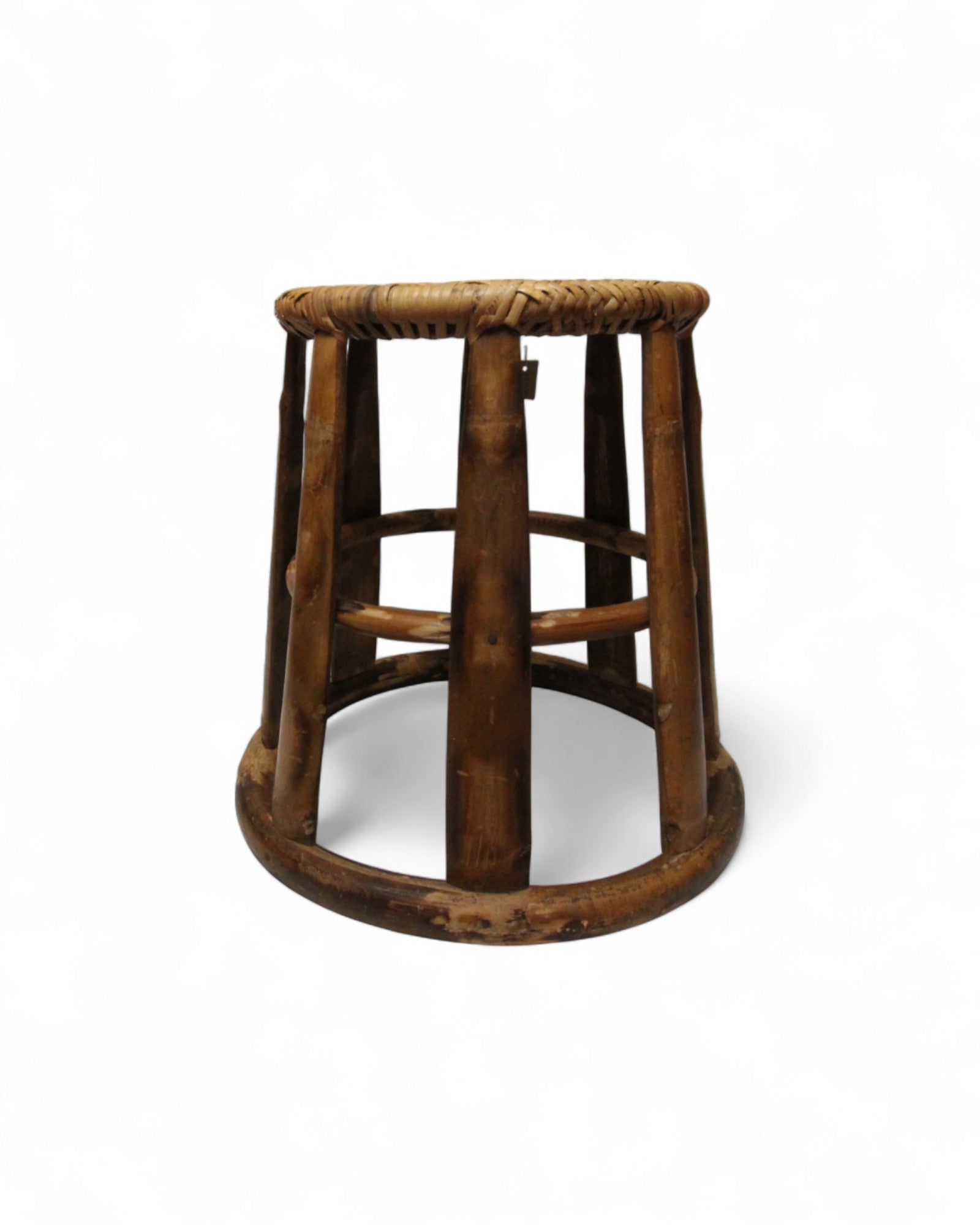 Bamboo & Rattan Low Stool – Northern Thailand (L)