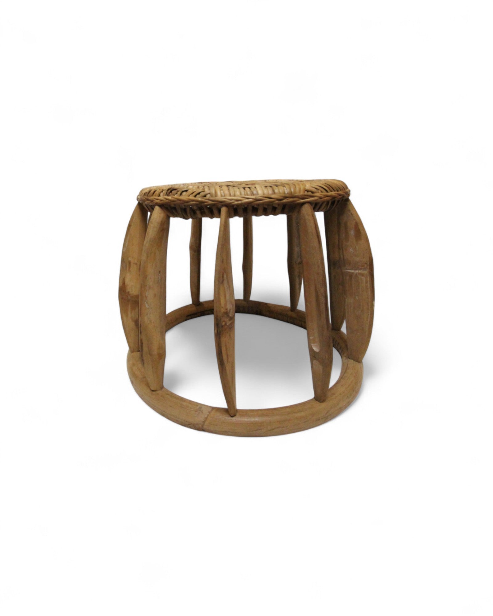 Bamboo & Rattan Low Stool – Northern Thailand (S)