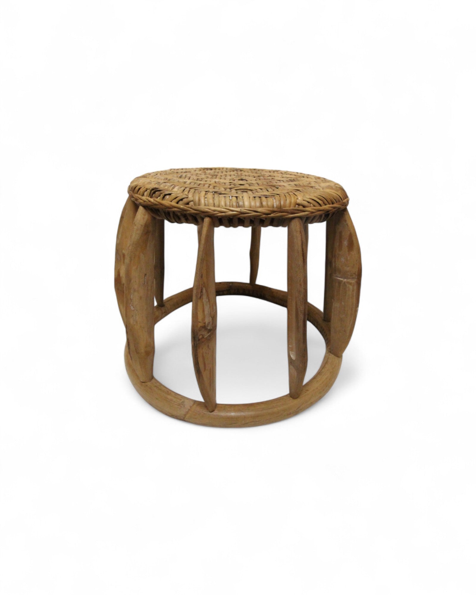 Bamboo & Rattan Low Stool – Northern Thailand (S)