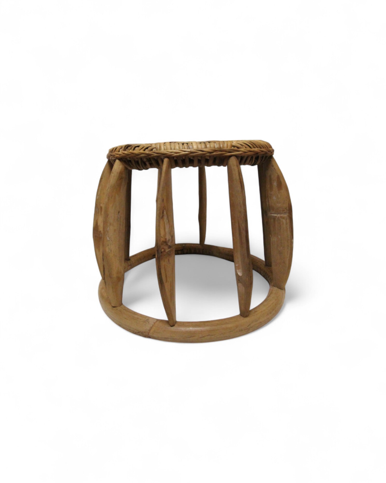 Bamboo & Rattan Low Stool – Northern Thailand (S)