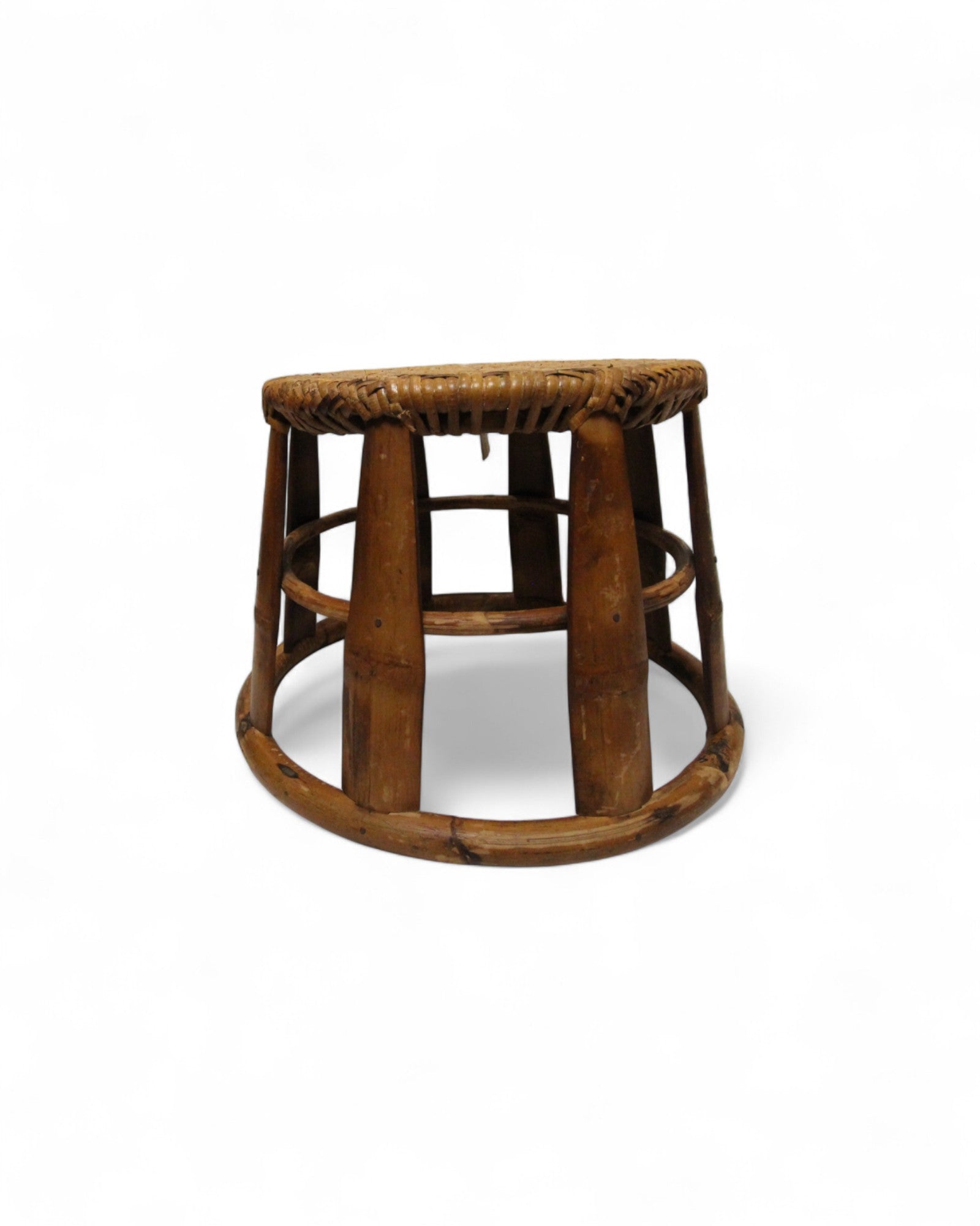 Bamboo & Rattan Low Stool – Northern Thailand (M)