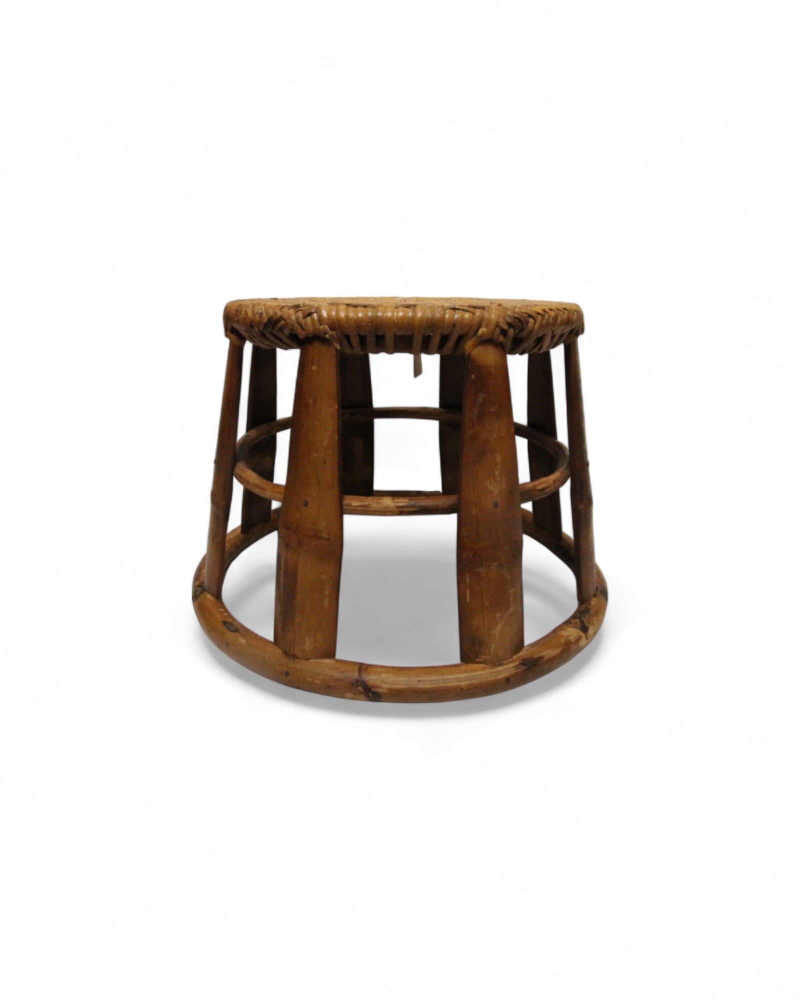 Bamboo & Rattan Low Stool – Northern Thailand (M)