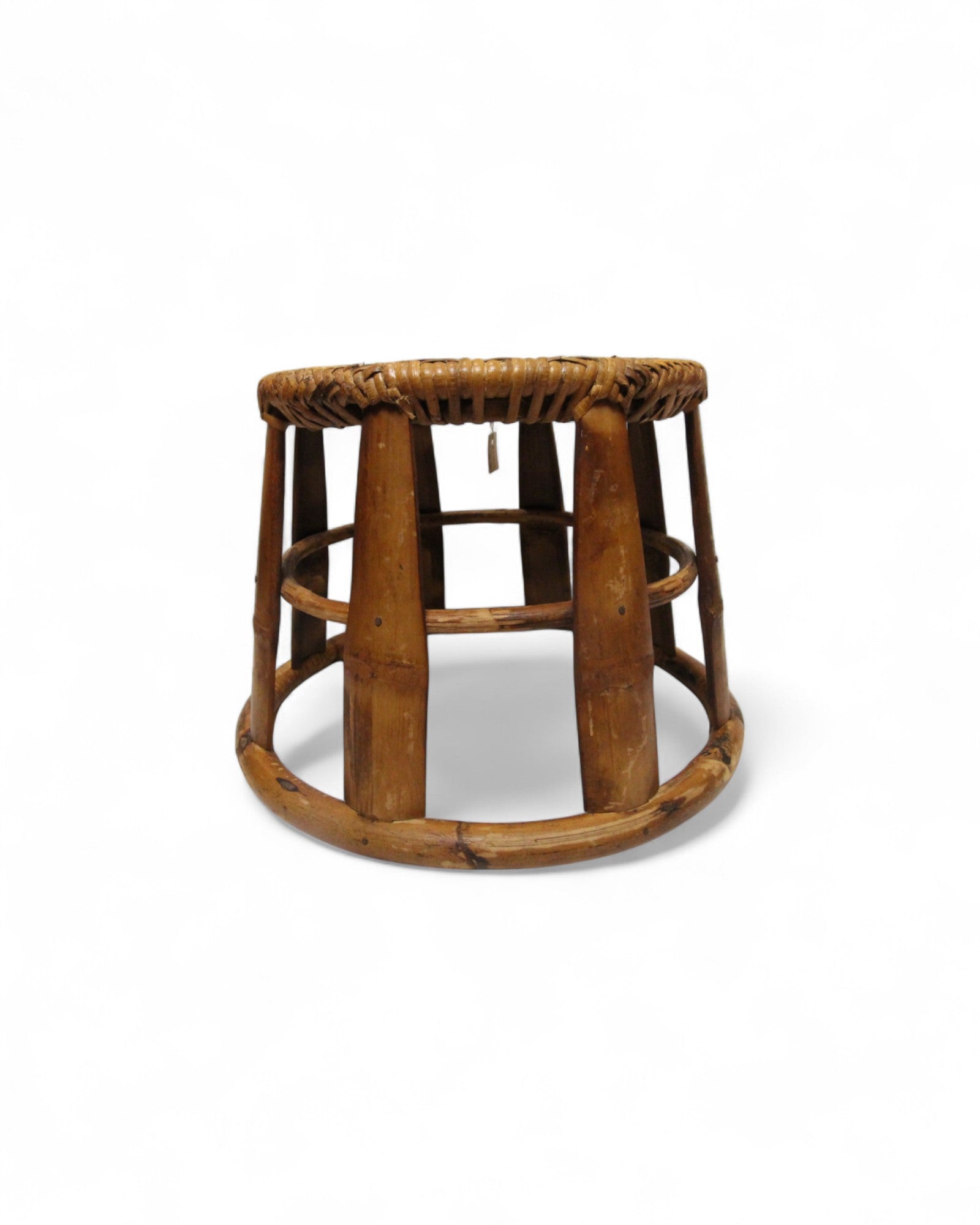 Bamboo & Rattan Low Stool – Northern Thailand (M)