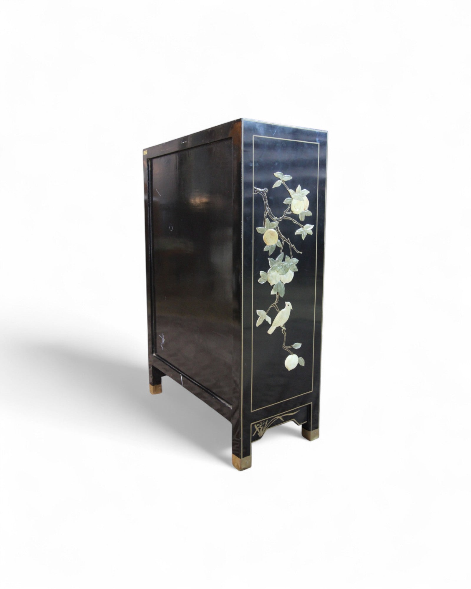 Chinese Black Lacquer Cabinet with Mother-of-Pearl Inlay