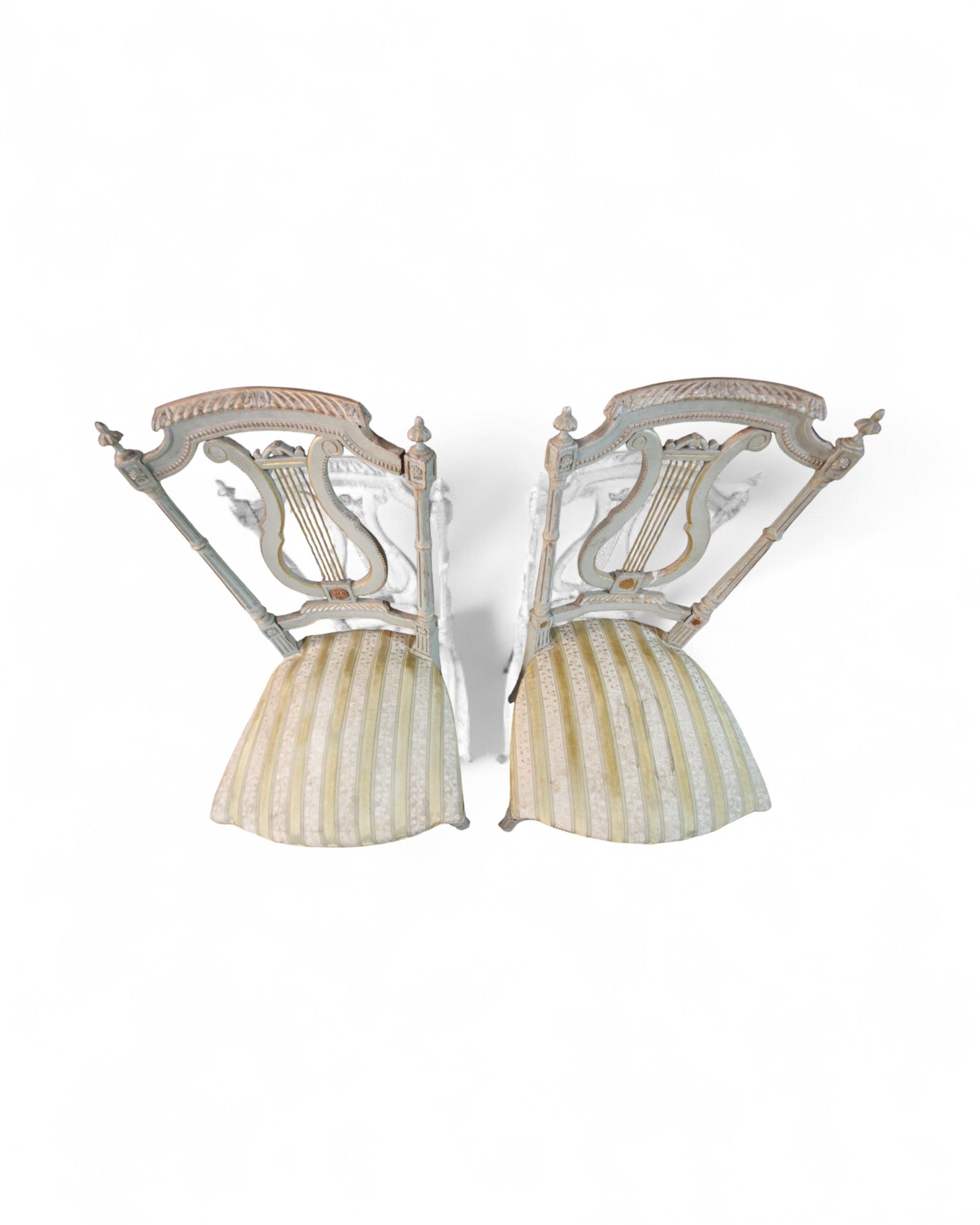 Pair of Swedish Gustavian-Style Lyre Back Side Chairs