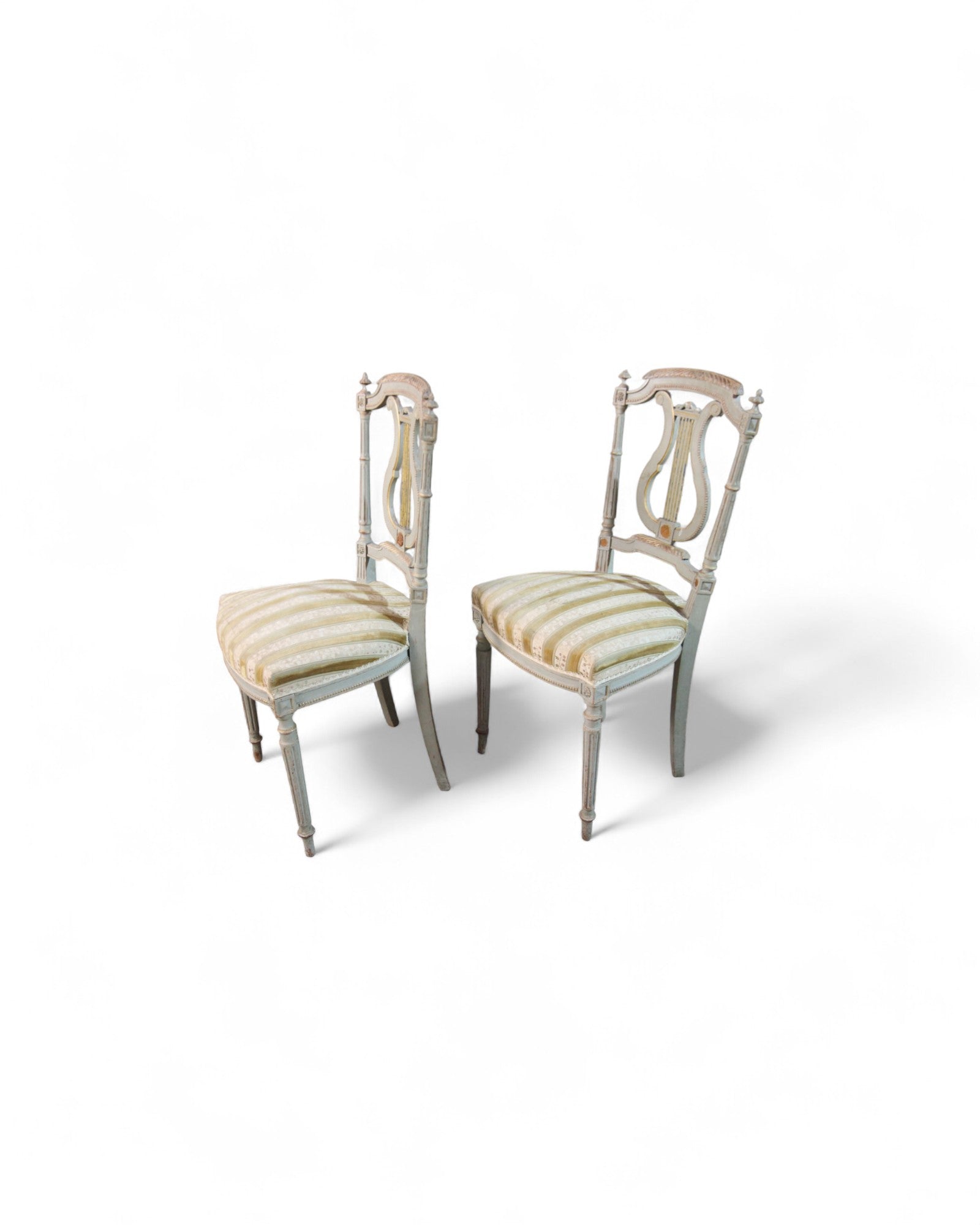 Pair of Swedish Gustavian-Style Lyre Back Side Chairs