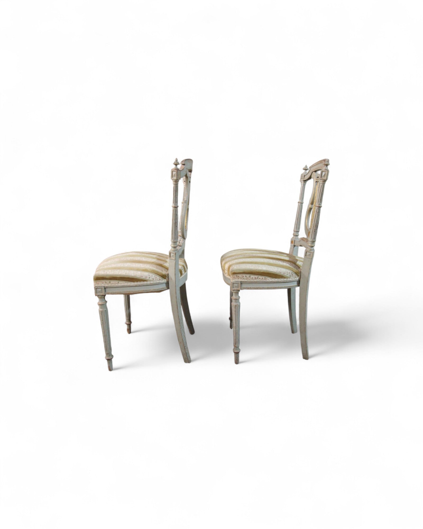 Pair of Swedish Gustavian-Style Lyre Back Side Chairs