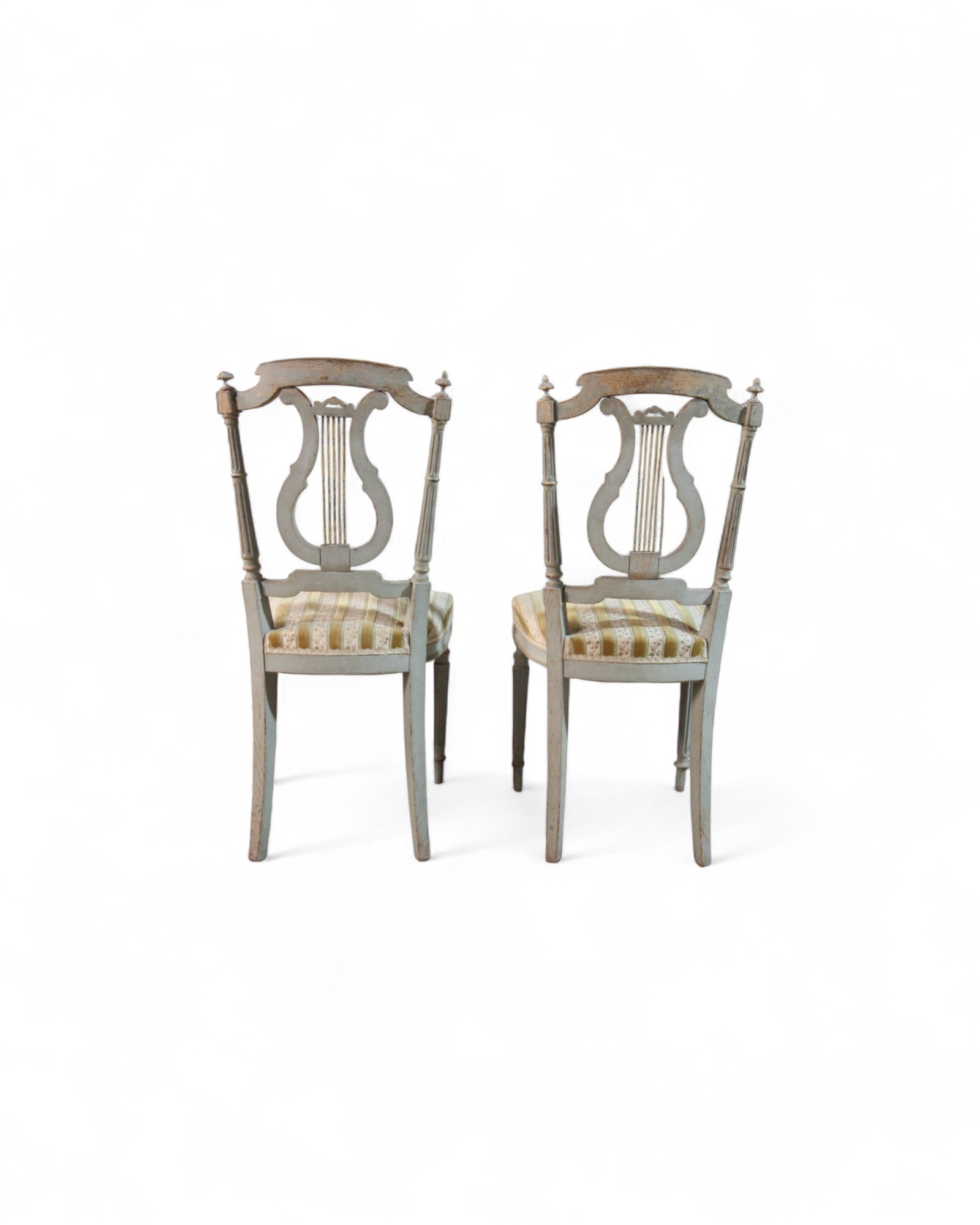 Pair of Swedish Gustavian-Style Lyre Back Side Chairs