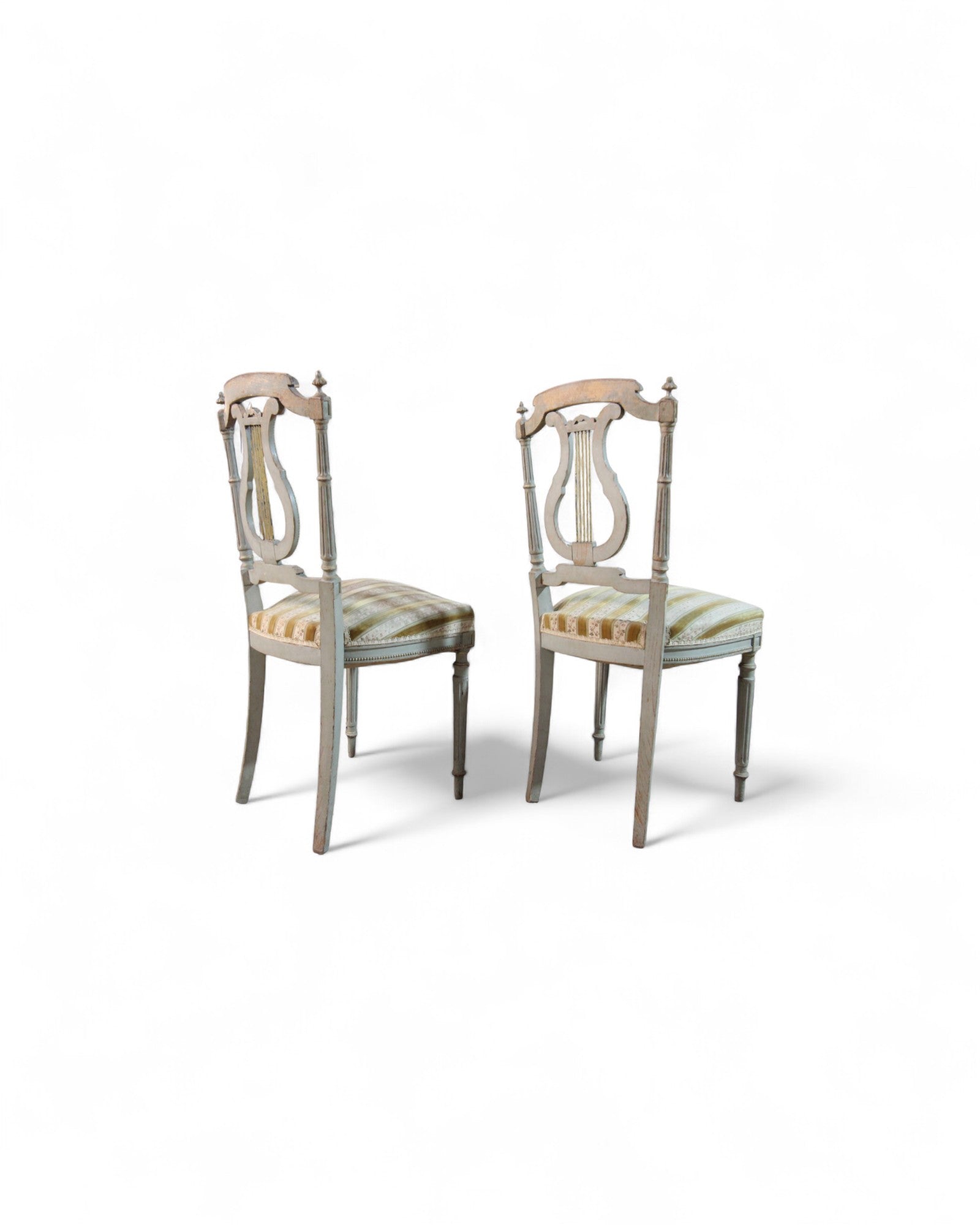 Pair of Swedish Gustavian-Style Lyre Back Side Chairs
