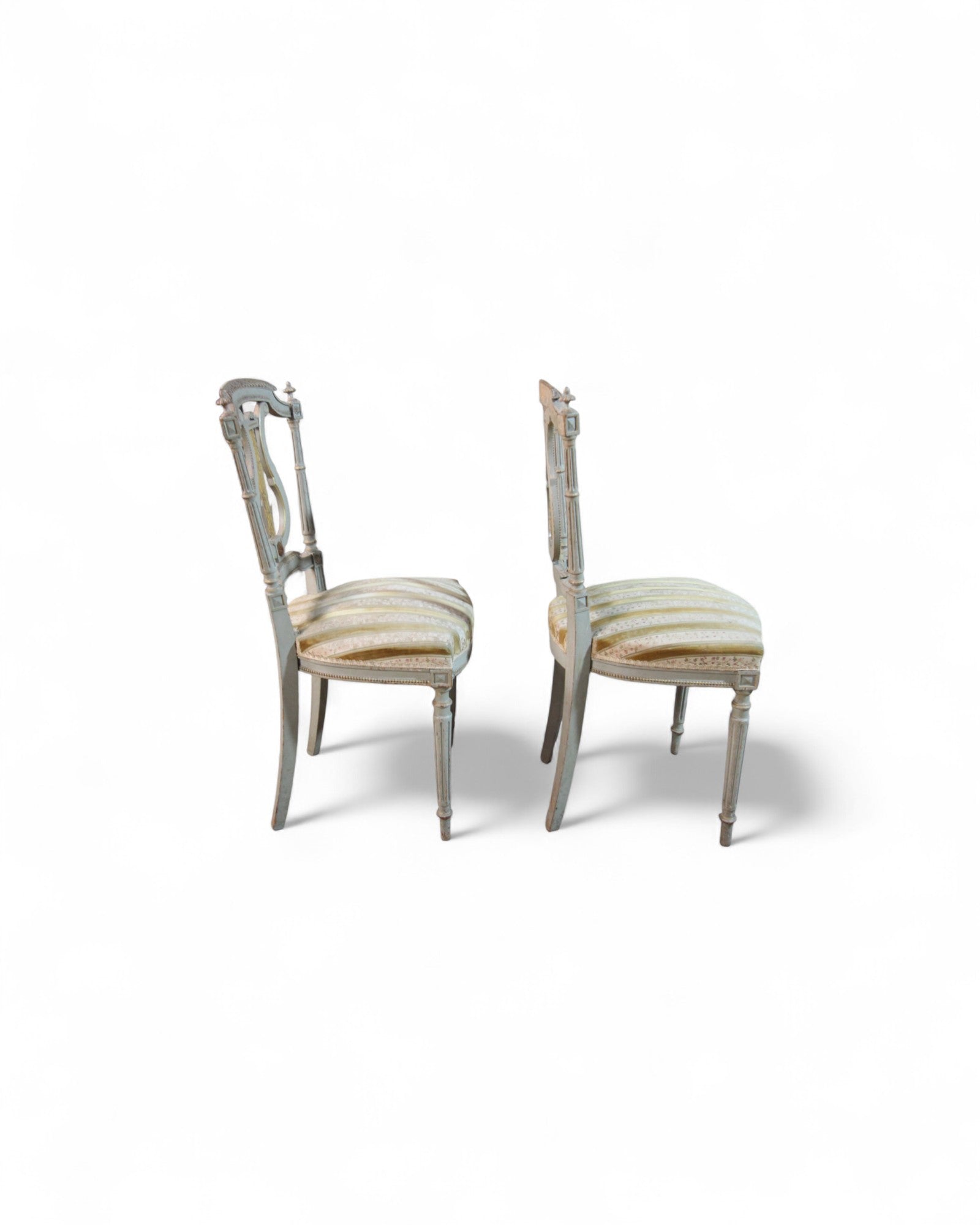 Pair of Swedish Gustavian-Style Lyre Back Side Chairs