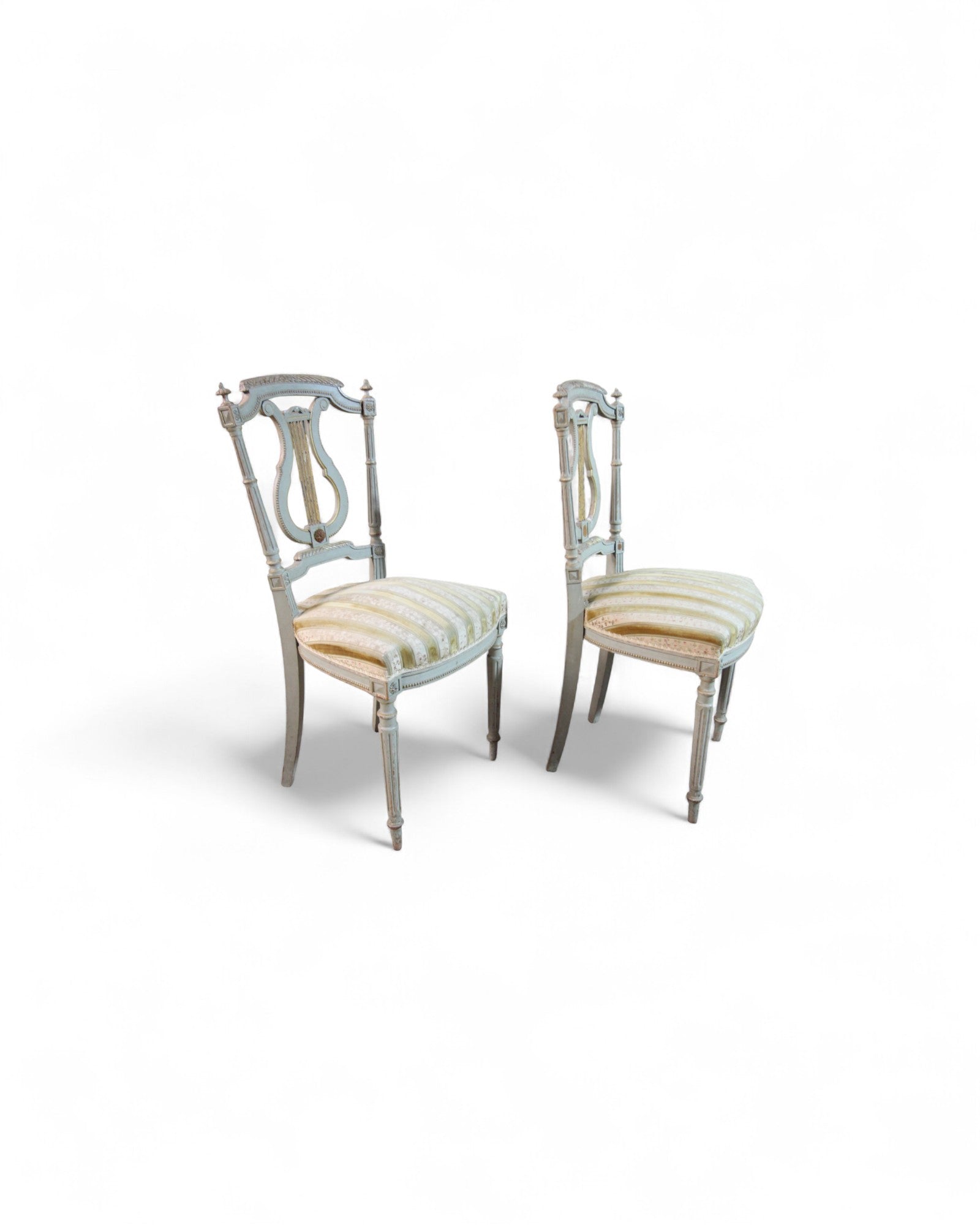 Pair of Swedish Gustavian-Style Lyre Back Side Chairs