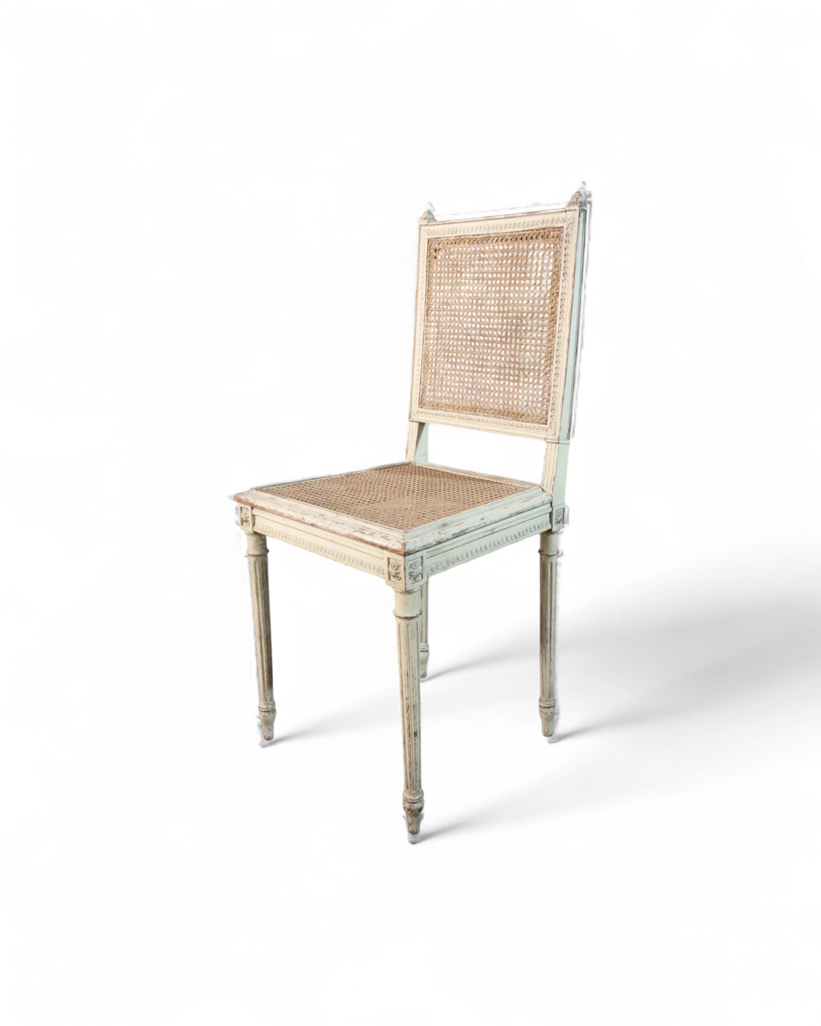 French Louis XVI-Style Painted Cane Chair