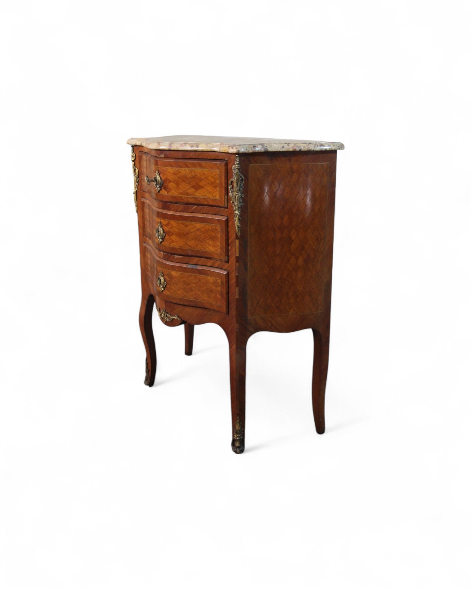 Louis XV Mini Marquetry Commode with Terrazzo Top