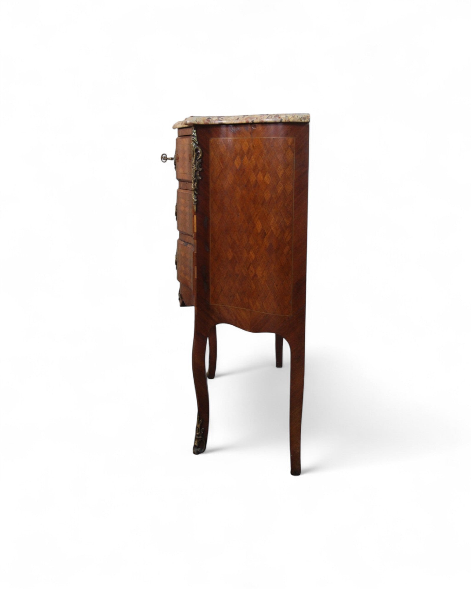 Louis XV Mini Marquetry Commode with Terrazzo Top