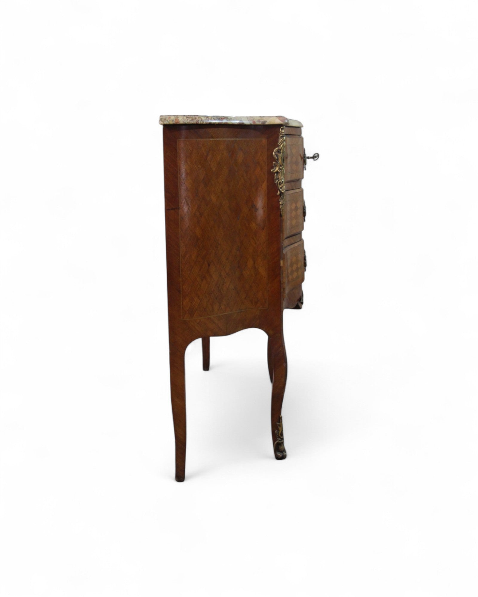 Louis XV Mini Marquetry Commode with Terrazzo Top