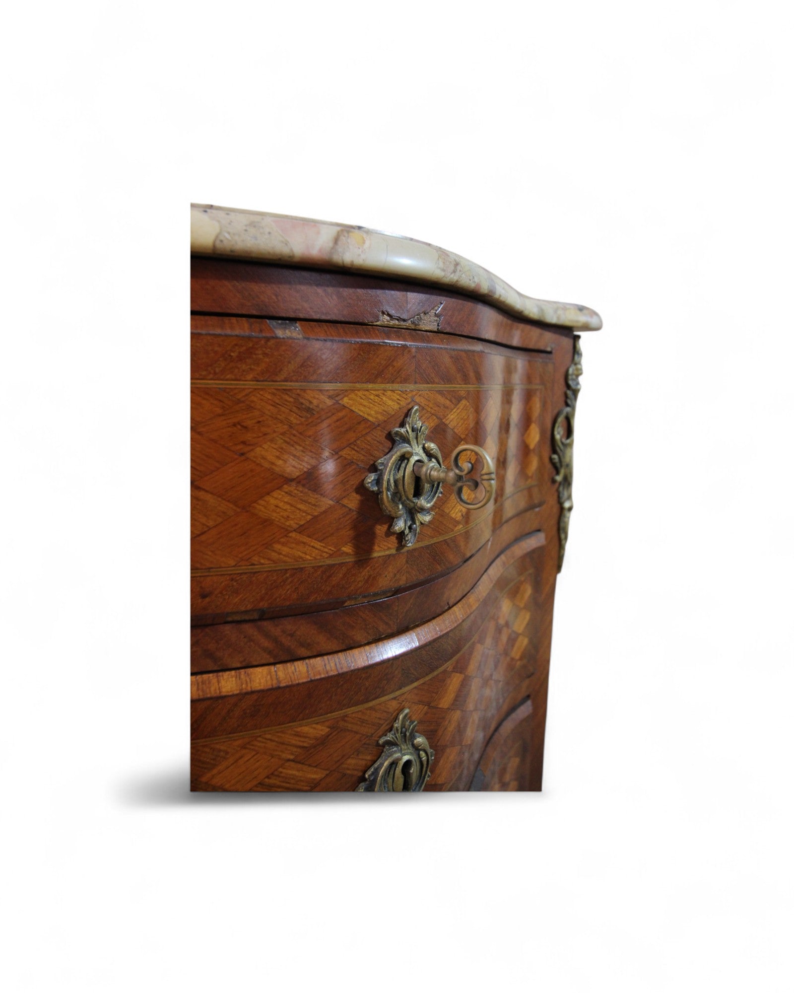 Louis XV Mini Marquetry Commode with Terrazzo Top