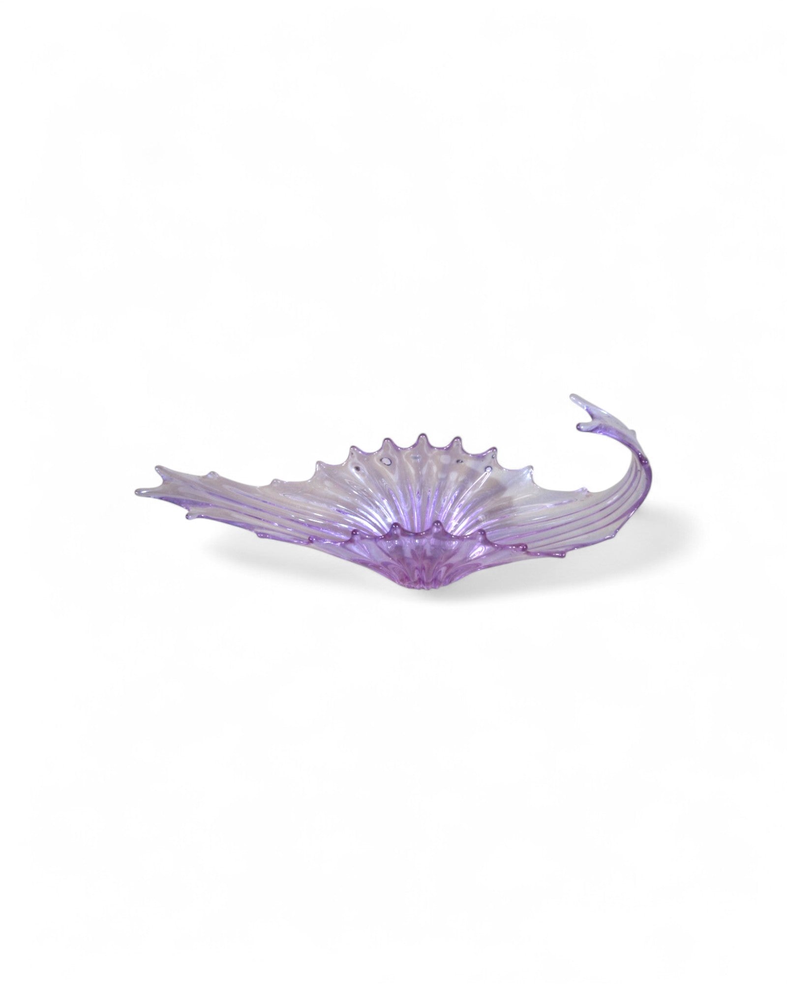 Hand Blown Purple Murano Art Glass Long Vase