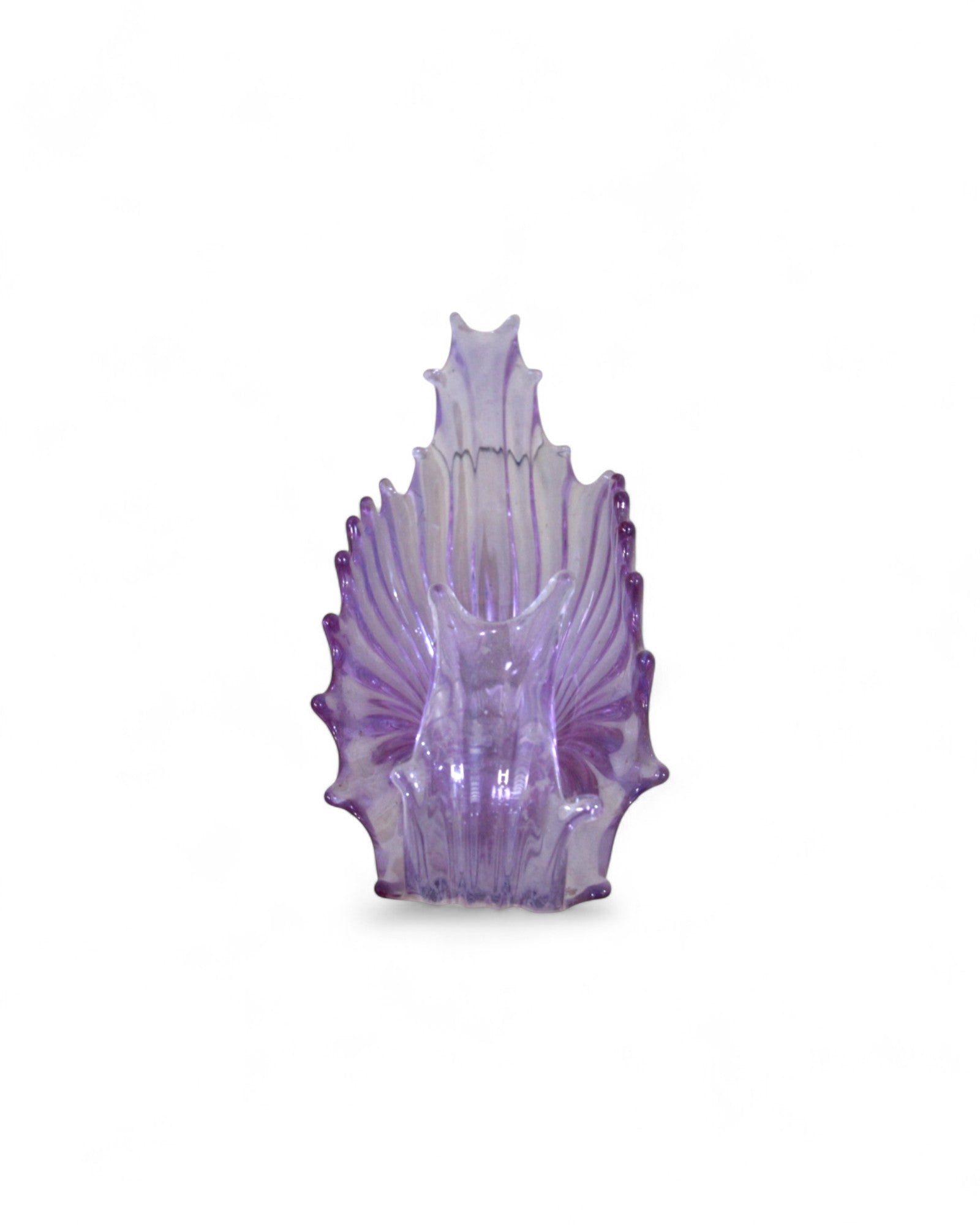 Hand Blown Purple Murano Art Glass Long Vase