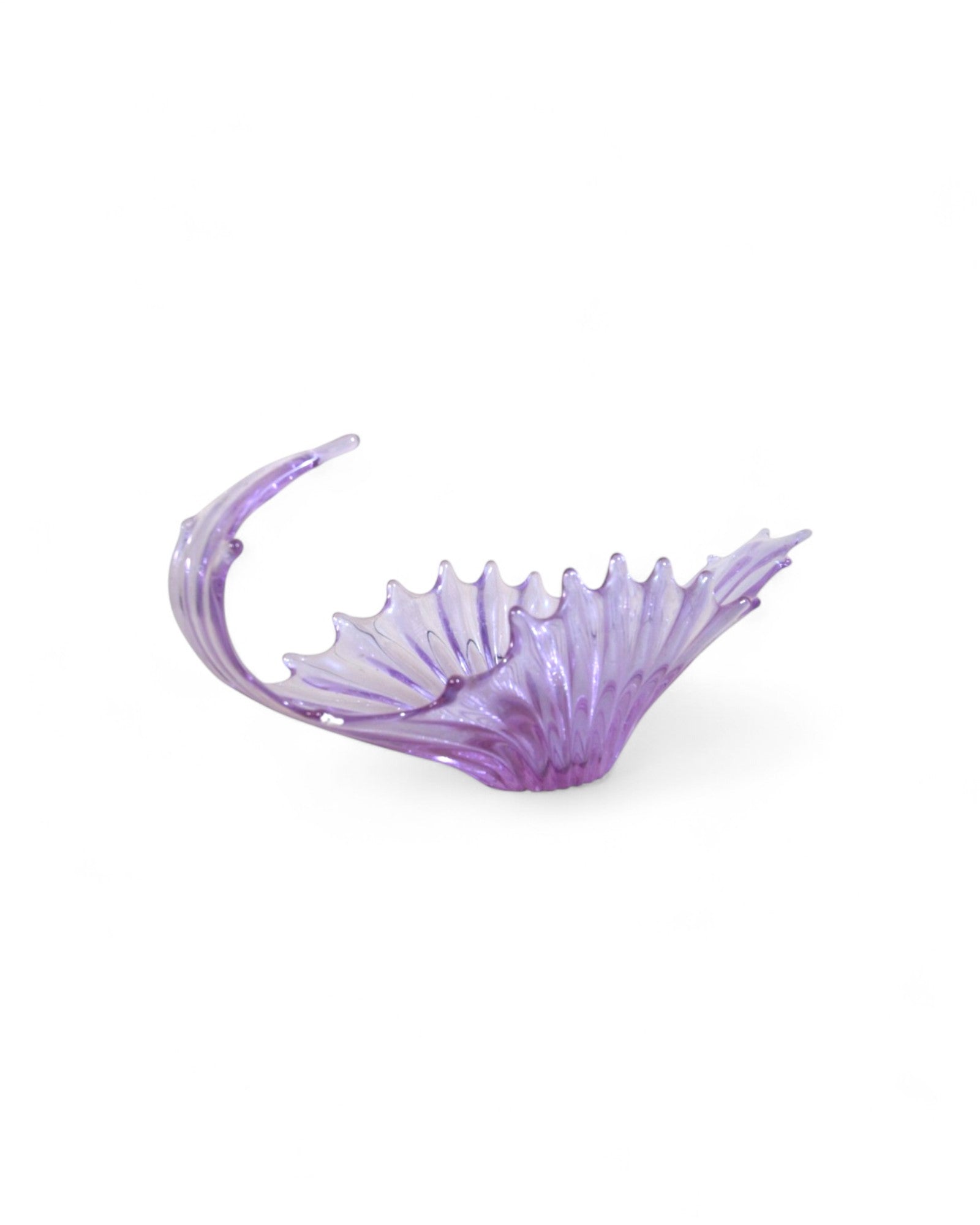 Hand Blown Purple Murano Art Glass Long Vase