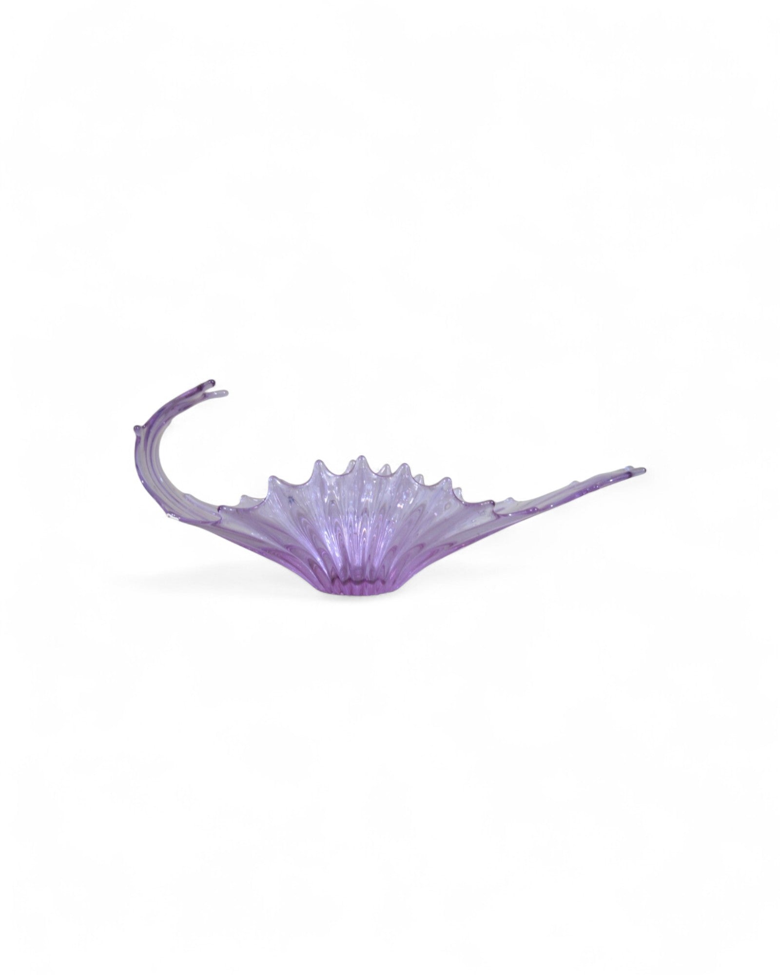 Hand Blown Purple Murano Art Glass Long Vase
