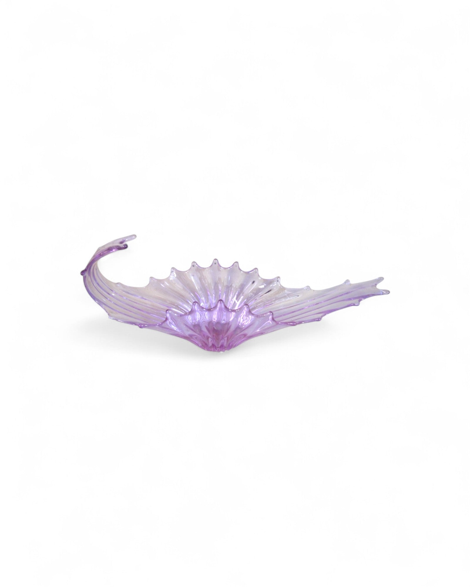 Hand Blown Purple Murano Art Glass Long Vase