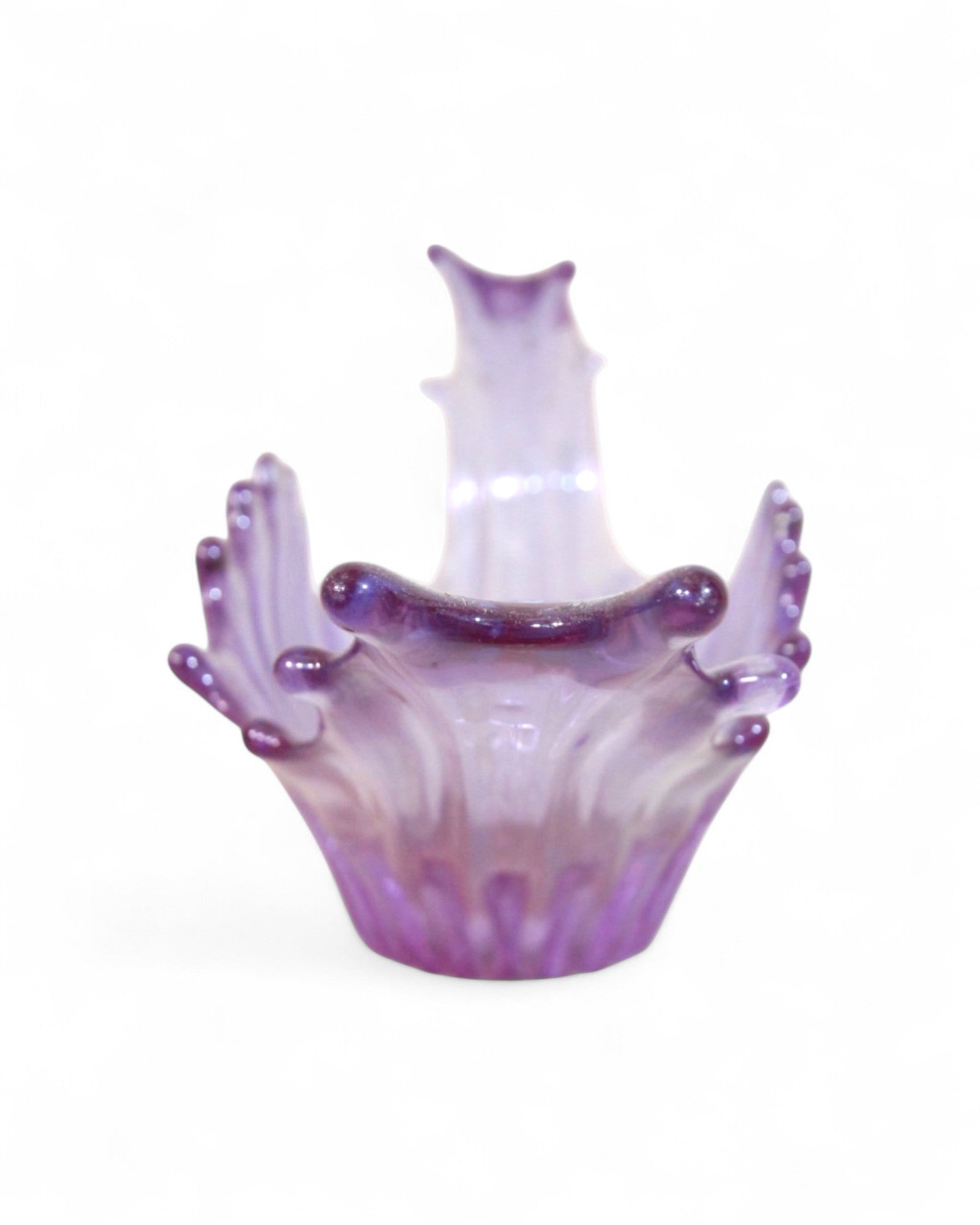 Hand Blown Purple Murano Art Glass Long Vase