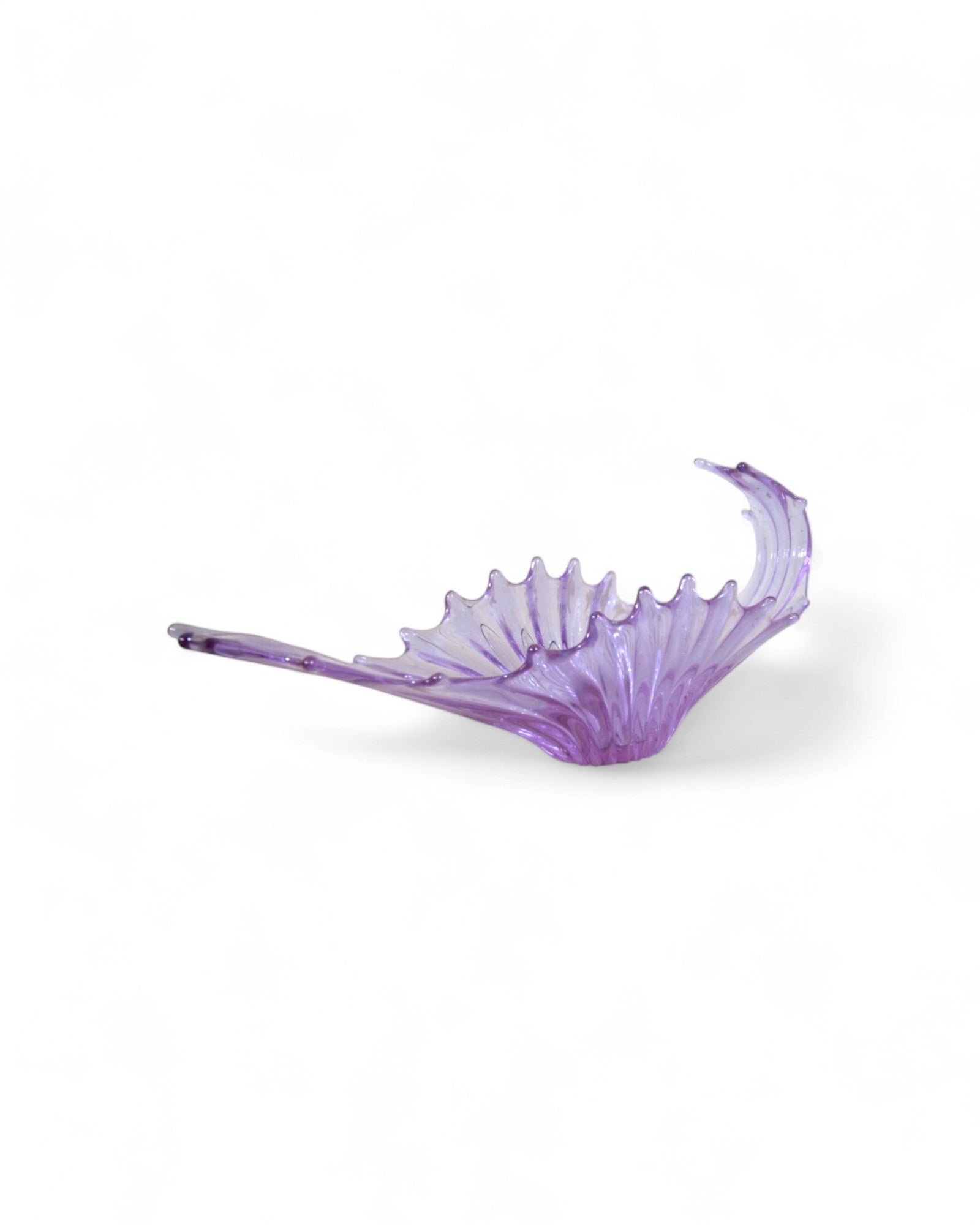 Hand Blown Purple Murano Art Glass Long Vase