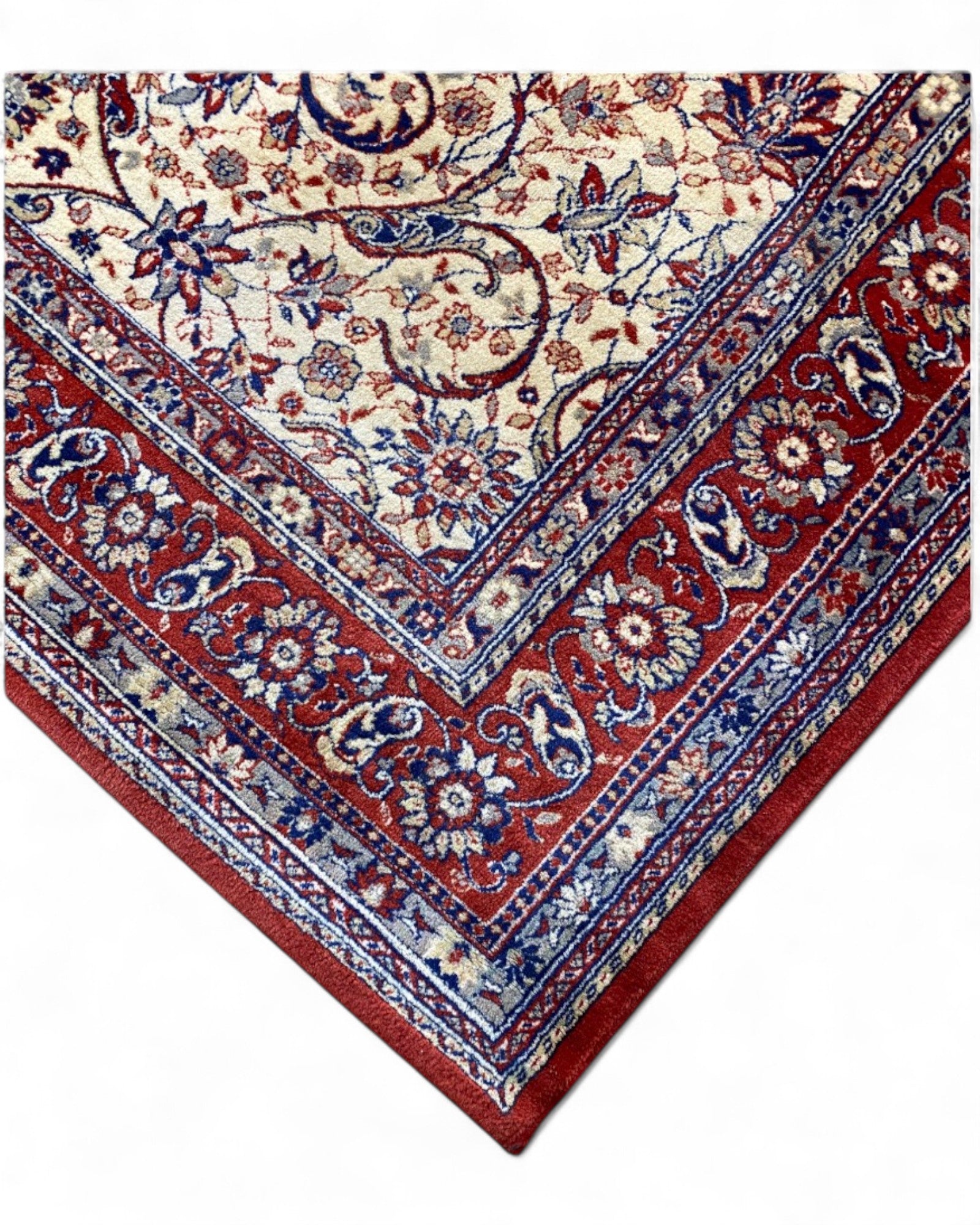 Classic Persian-Style Machine-Woven Rug in Ivory, Red, and Blue | 295 x 200cm