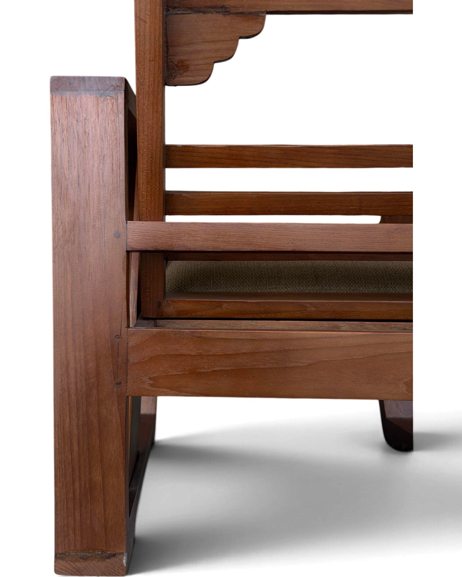Art Deco Style Golden Teak Armchair