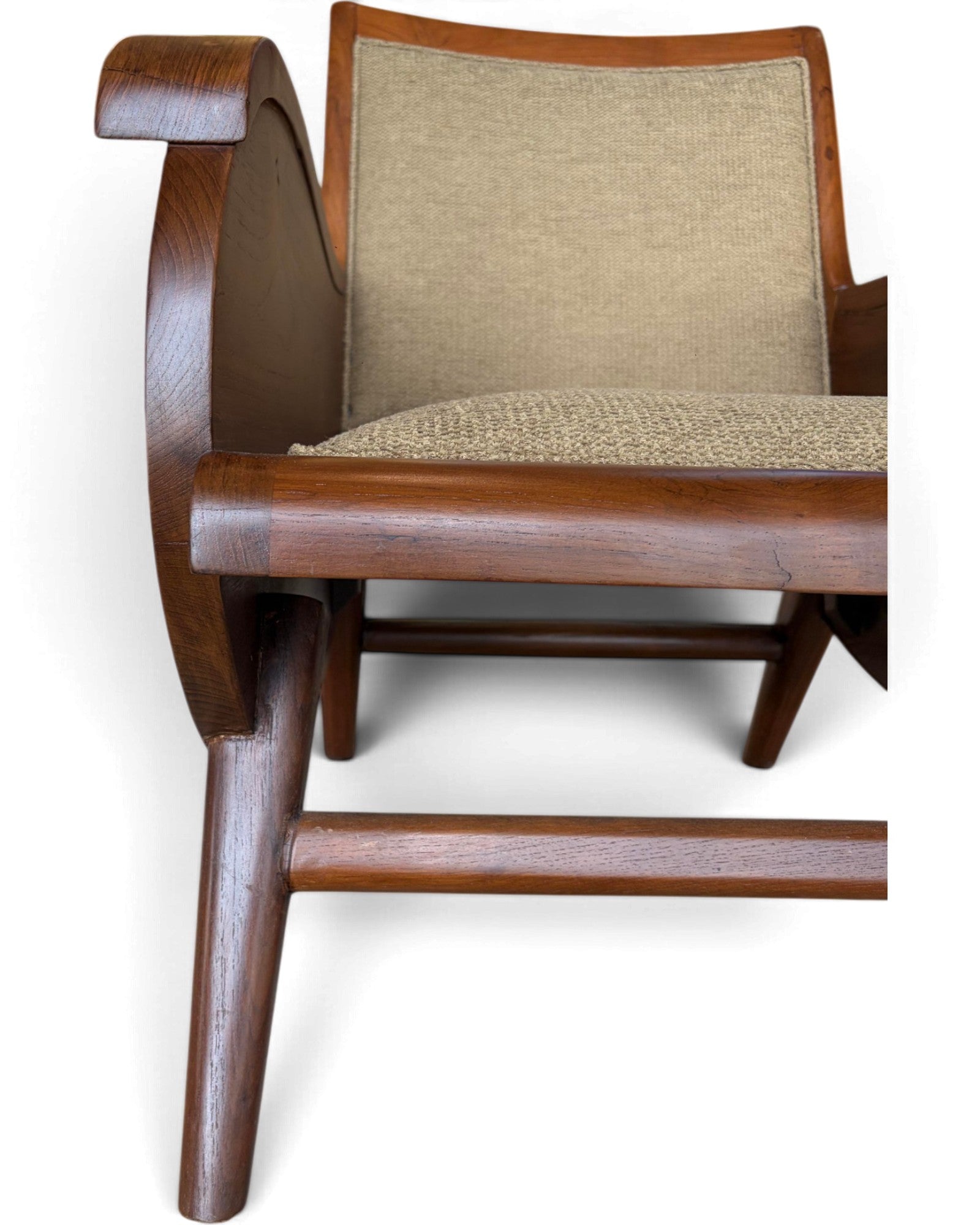 Art Deco Style Golden Teak Armchair