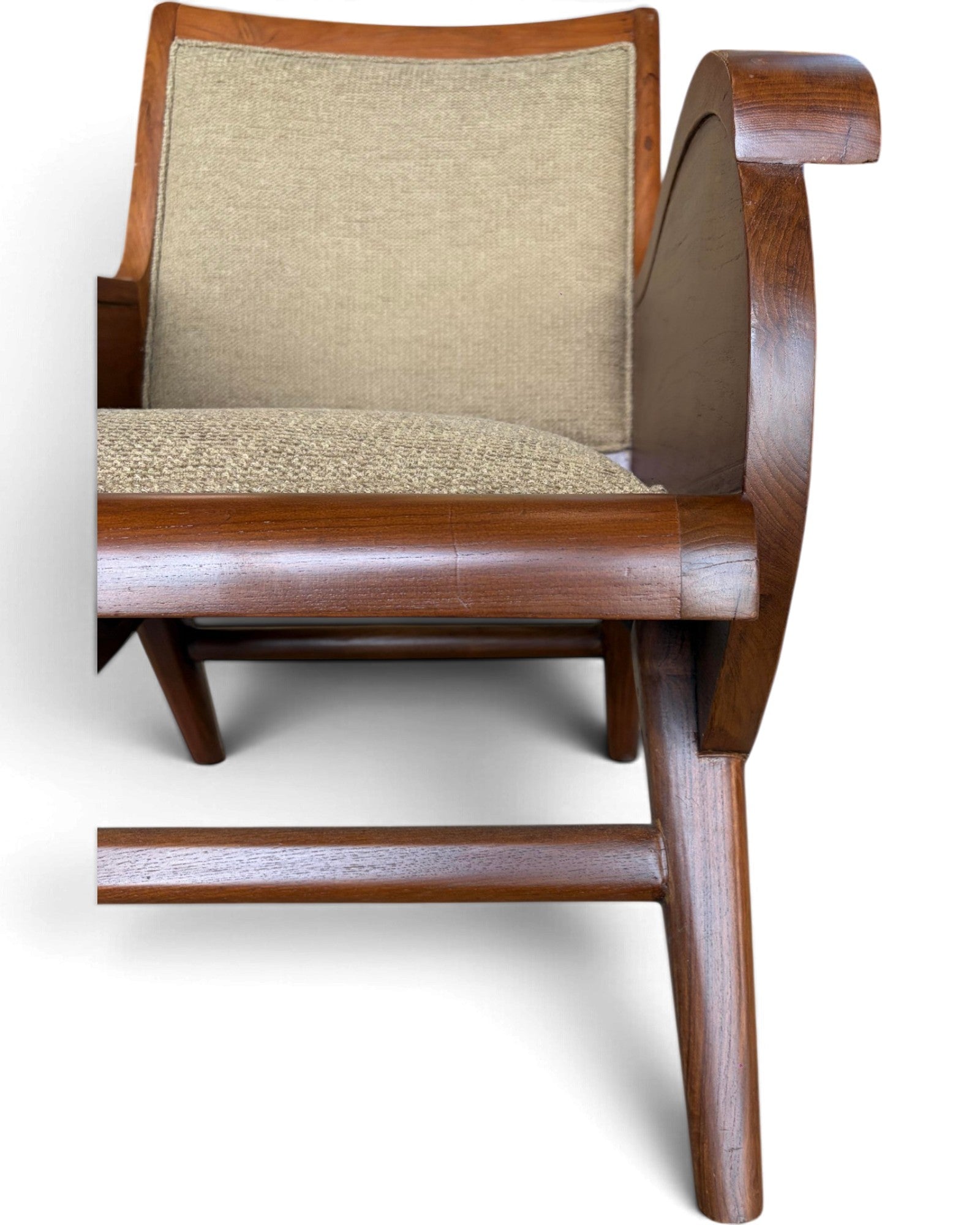 Art Deco Style Golden Teak Armchair