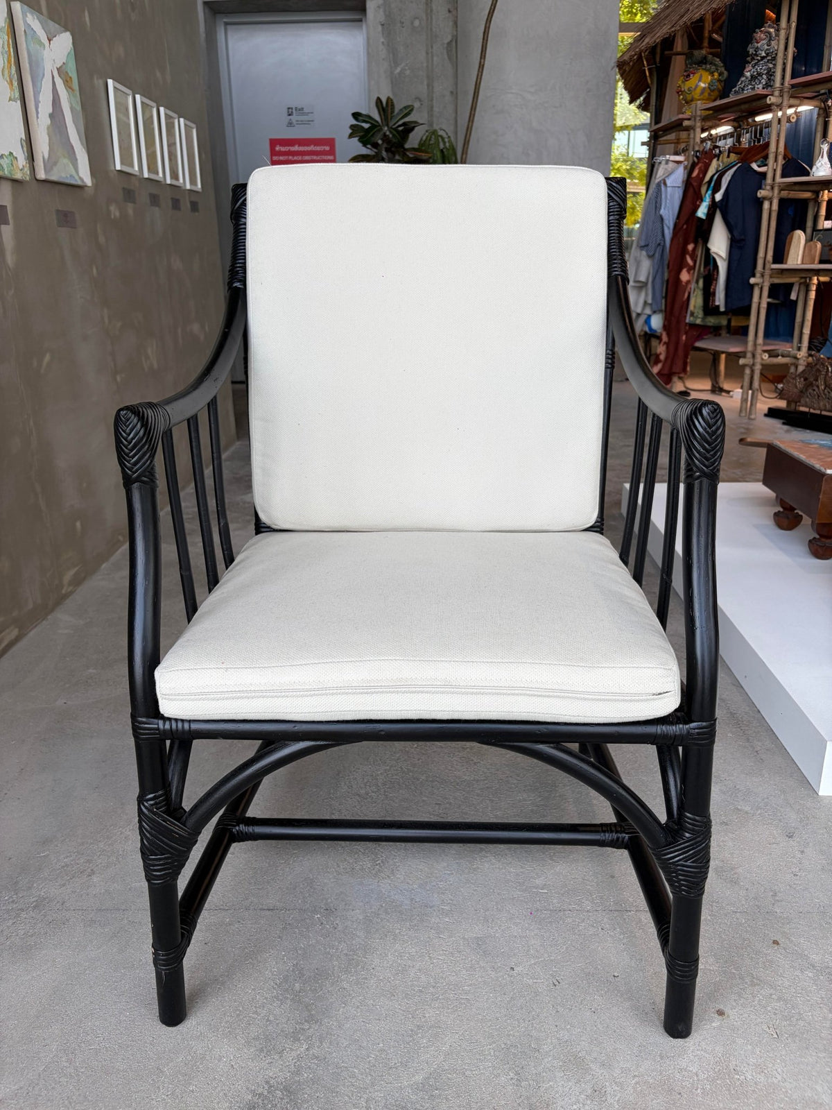 Black Hollow-Core Bamboo Armchair - Surround Living - 6