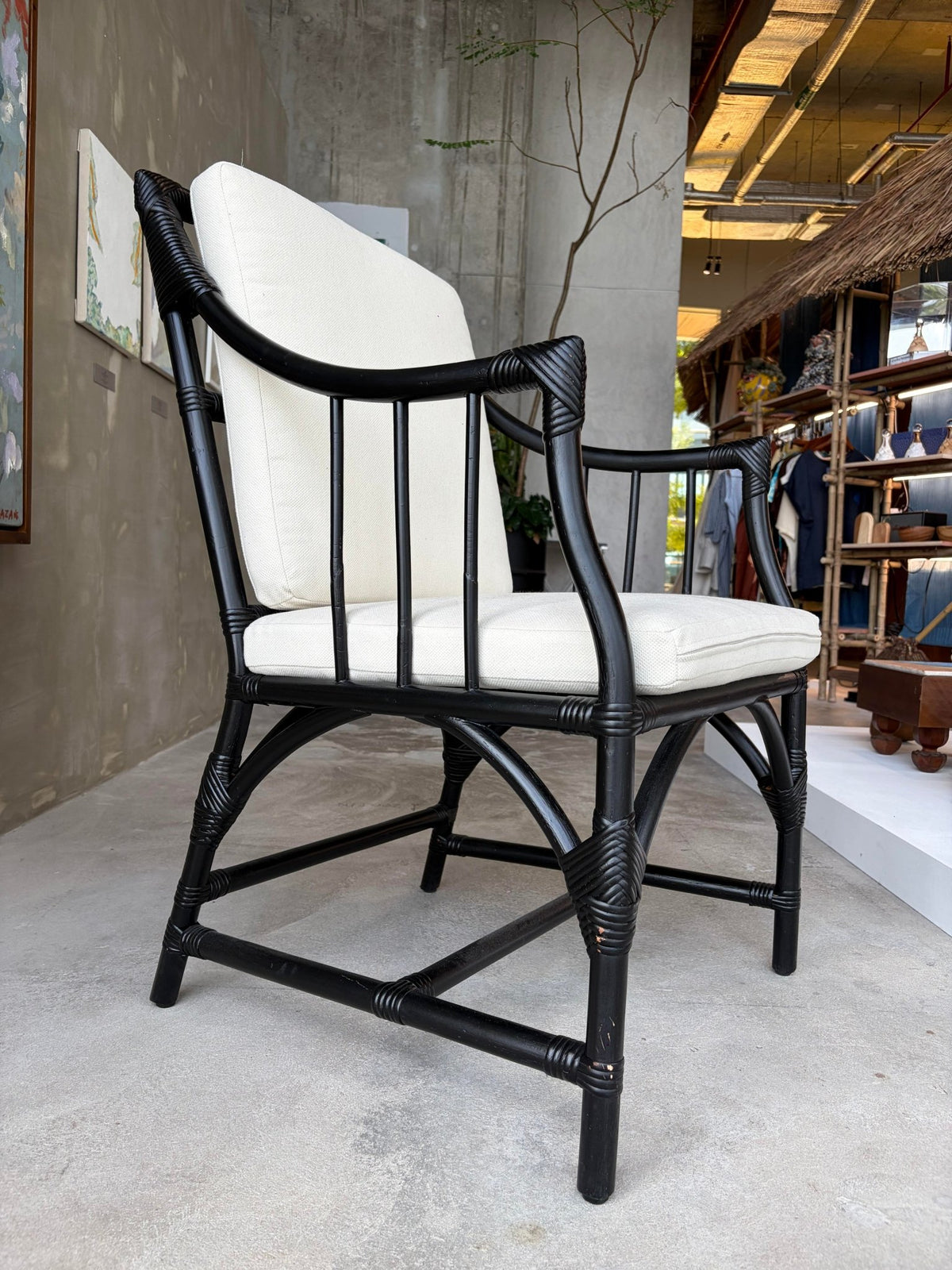 Black Hollow-Core Bamboo Armchair - Surround Living - 8