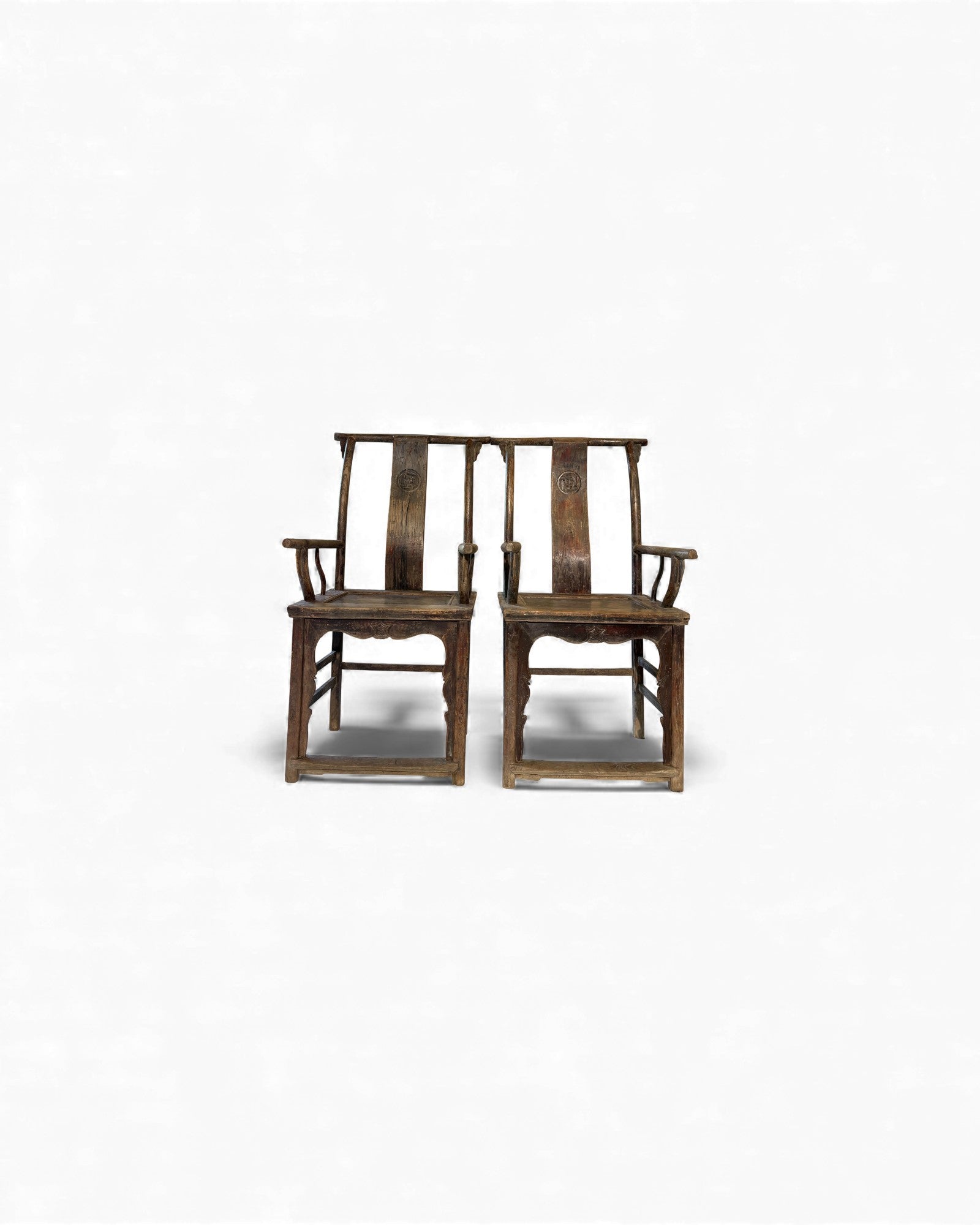 Chinese Yokeback Armchairs with Buddhist Medallion - Set of 2 - Surround Living - 26