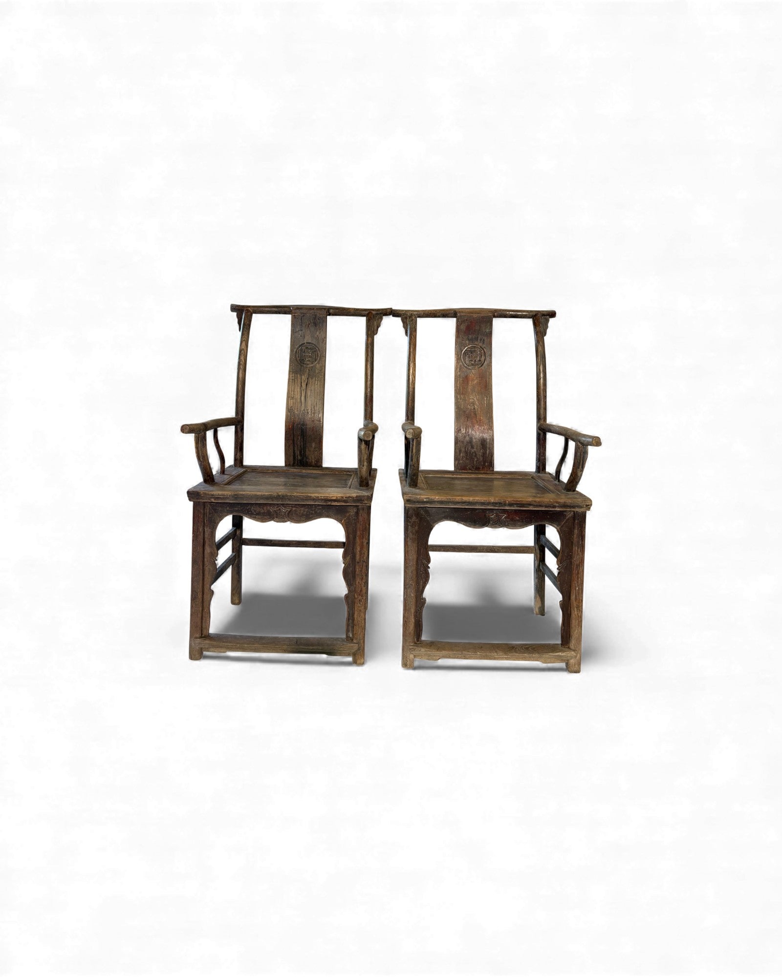 Chinese Yokeback Armchairs with Buddhist Medallion - Set of 2 - Surround Living - 3