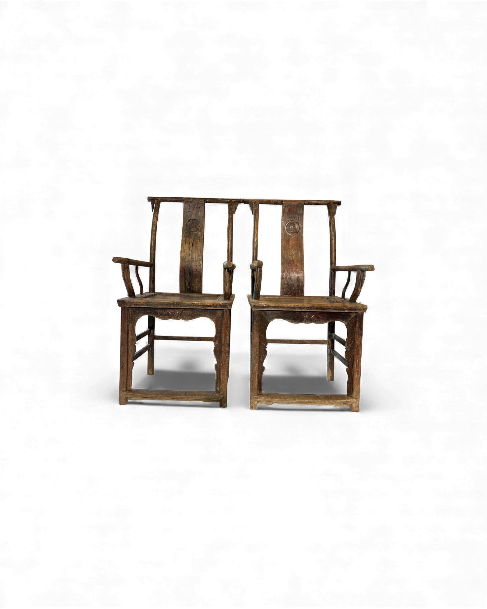 Chinese Yokeback Armchairs with Buddhist Medallion - Set of 2 - Surround Living - 12