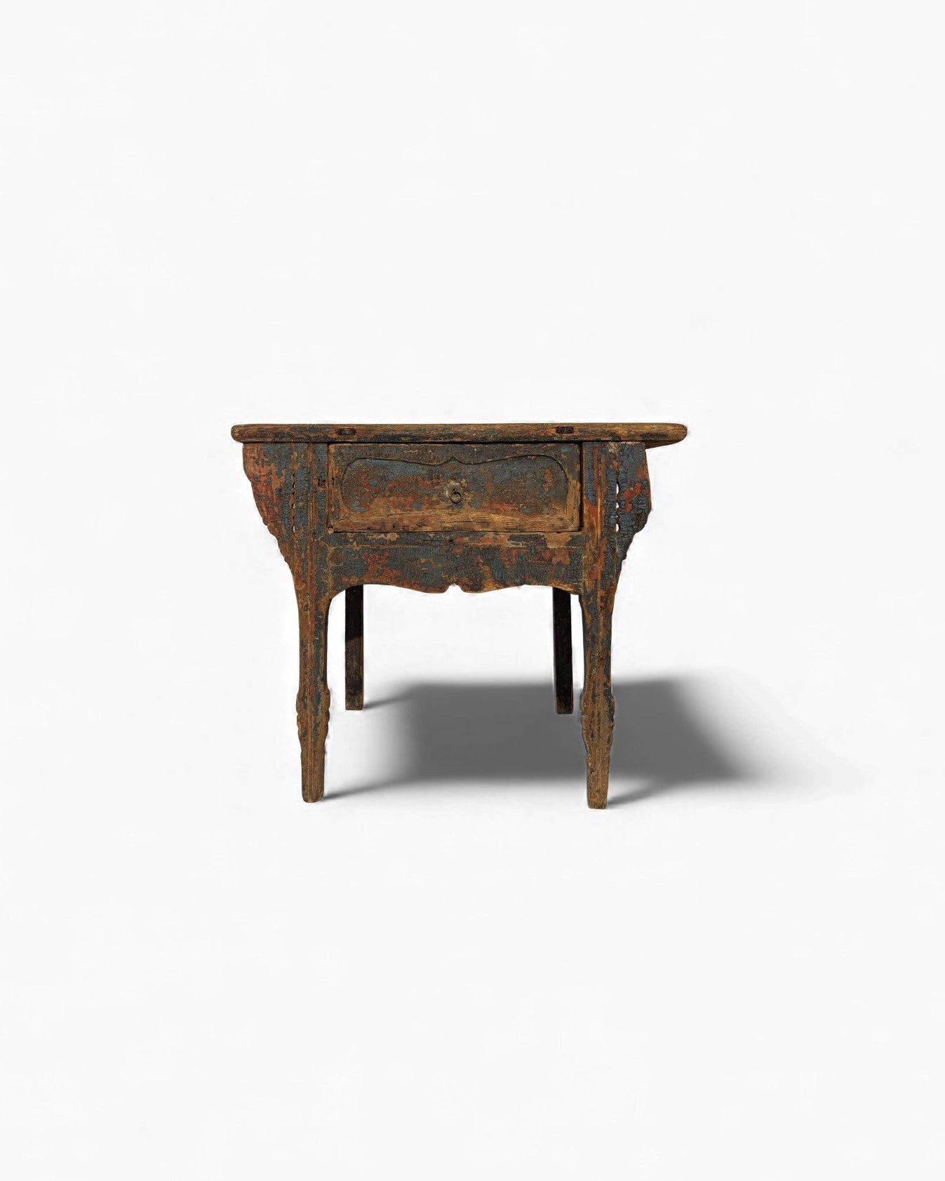 Chinese Painted Side Table with Drawer (Arrow - Leg Form) - Surround Living - 1